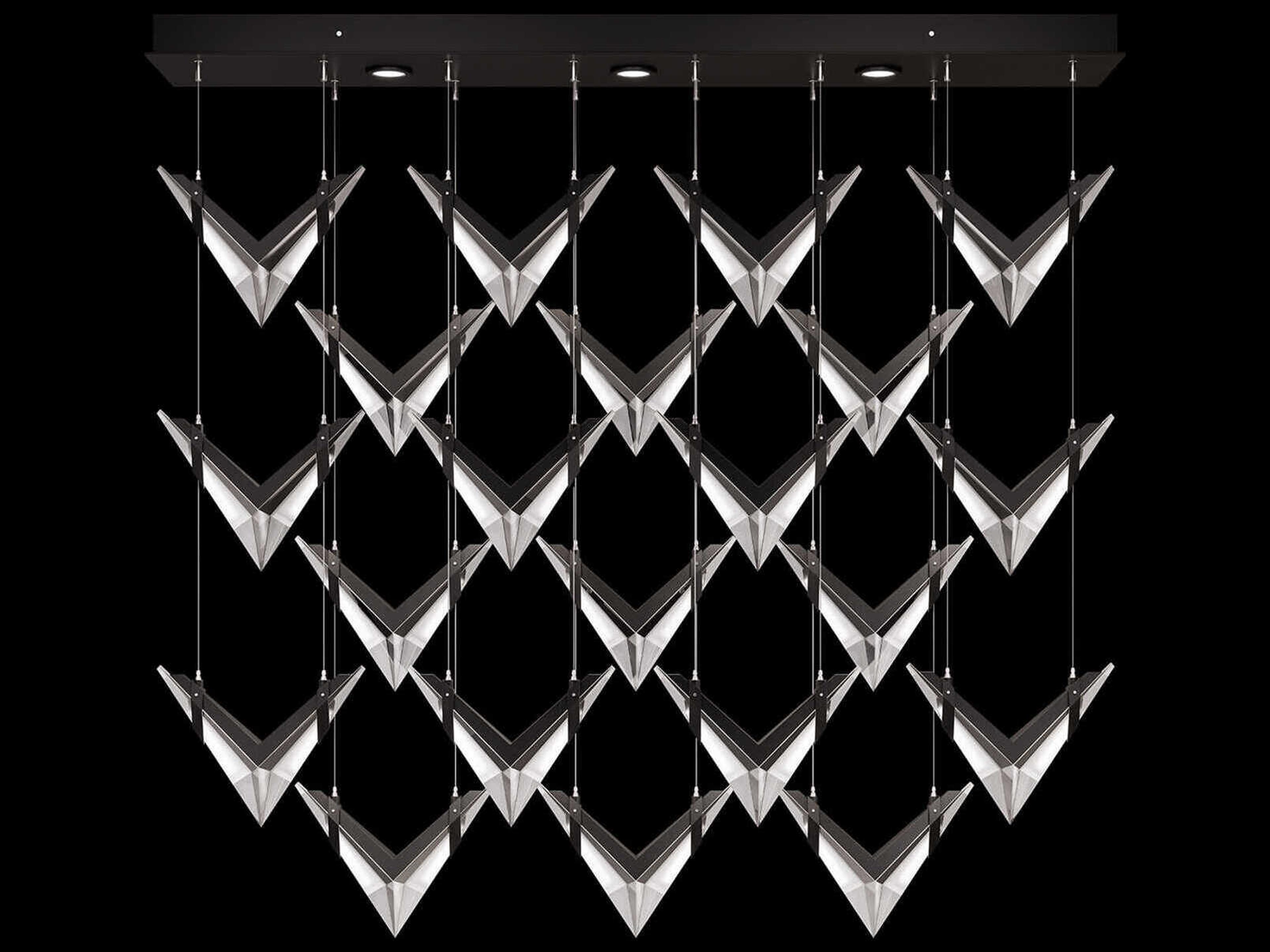 Blade 45-Light Black Dark Walnut Geometric Island Pendant