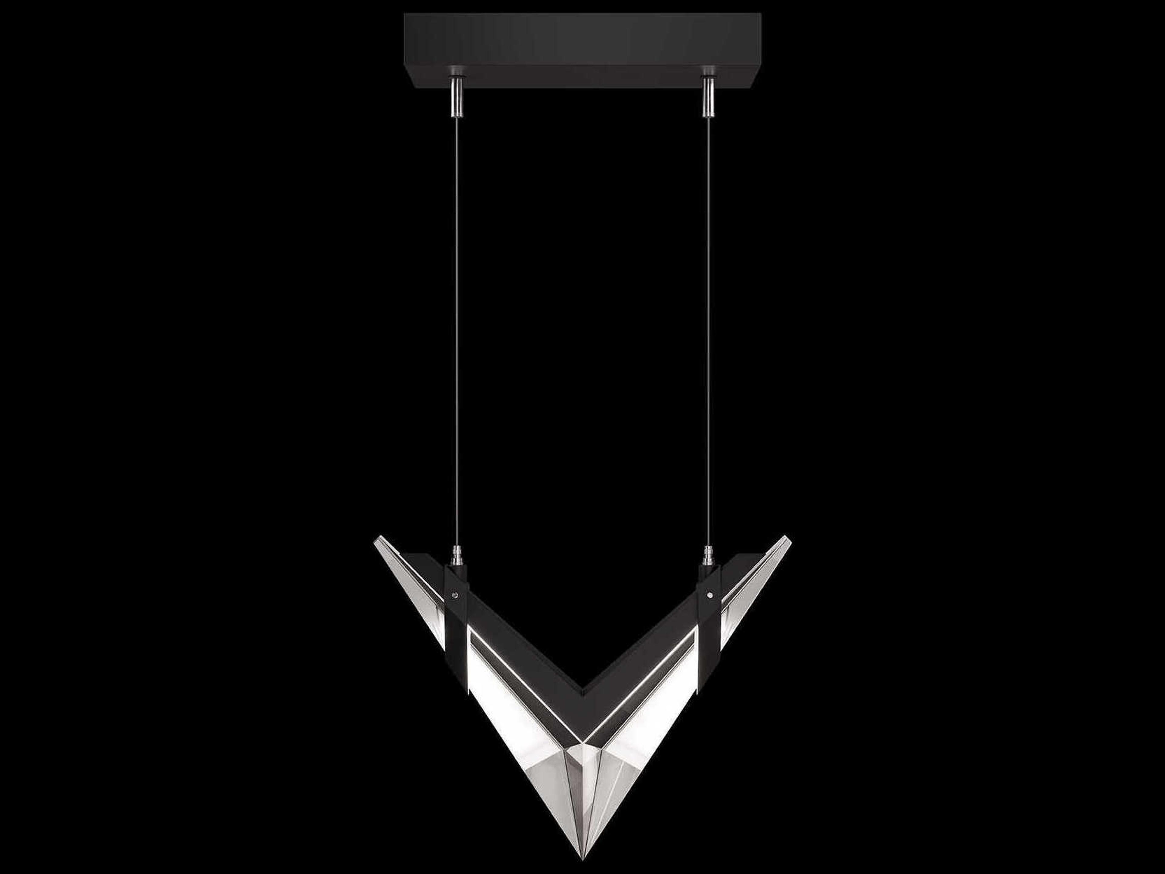 Blade 2-Light Black Dark Walnut Geometric Pendant