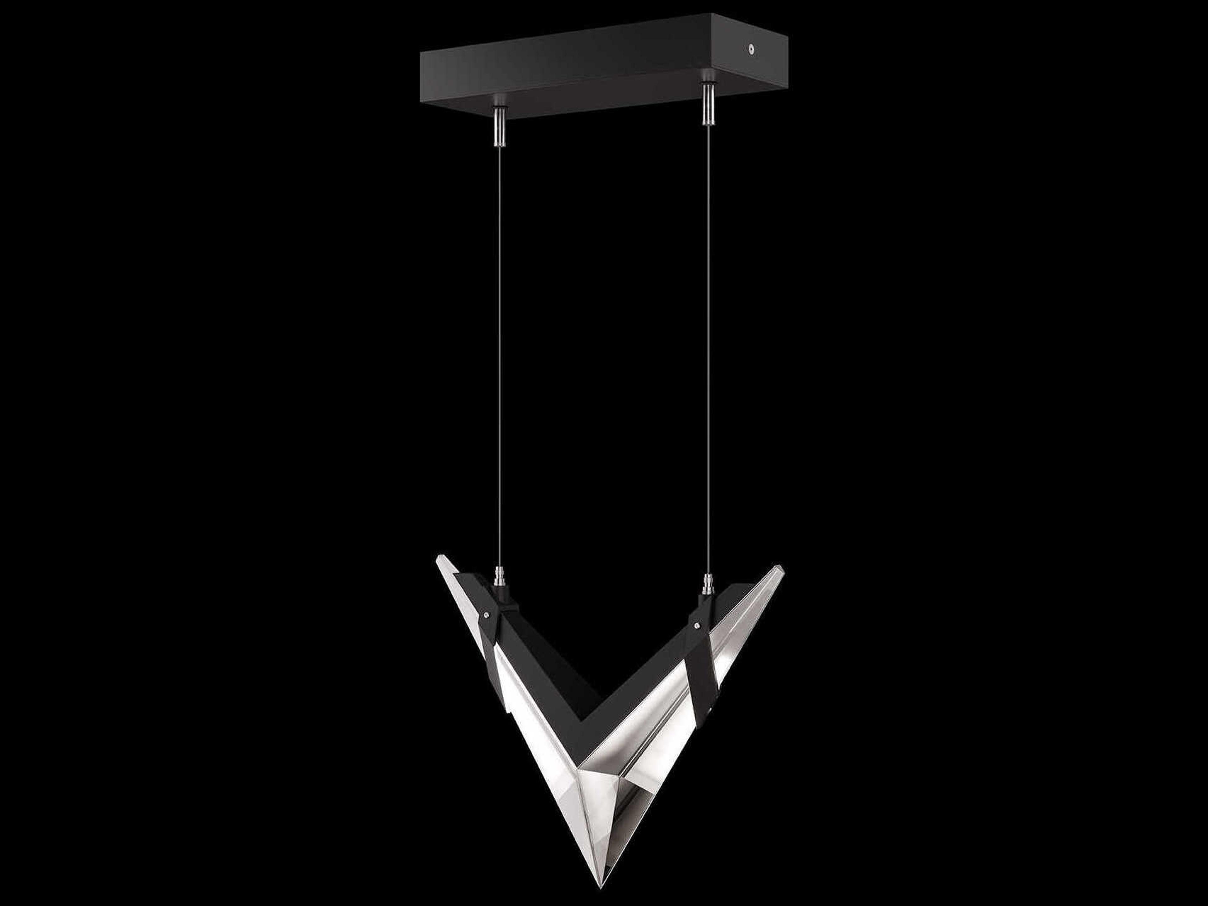 Fine Art Handcrafted Lighting Blade 2-Light Black Dark Walnut Geometric Pendant