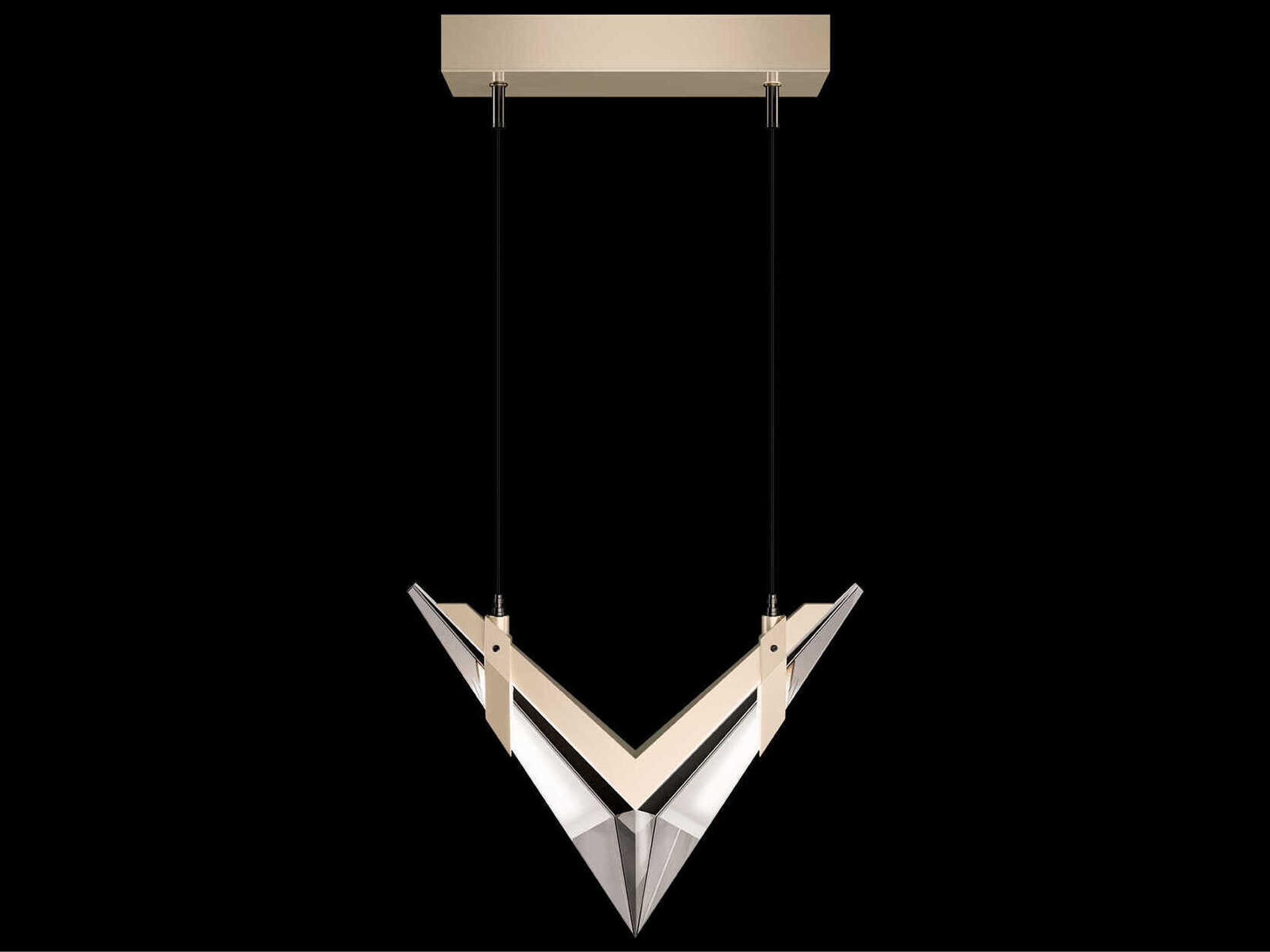 Blade 2-Light Champagne Dark Walnut Gold Geometric Pendant