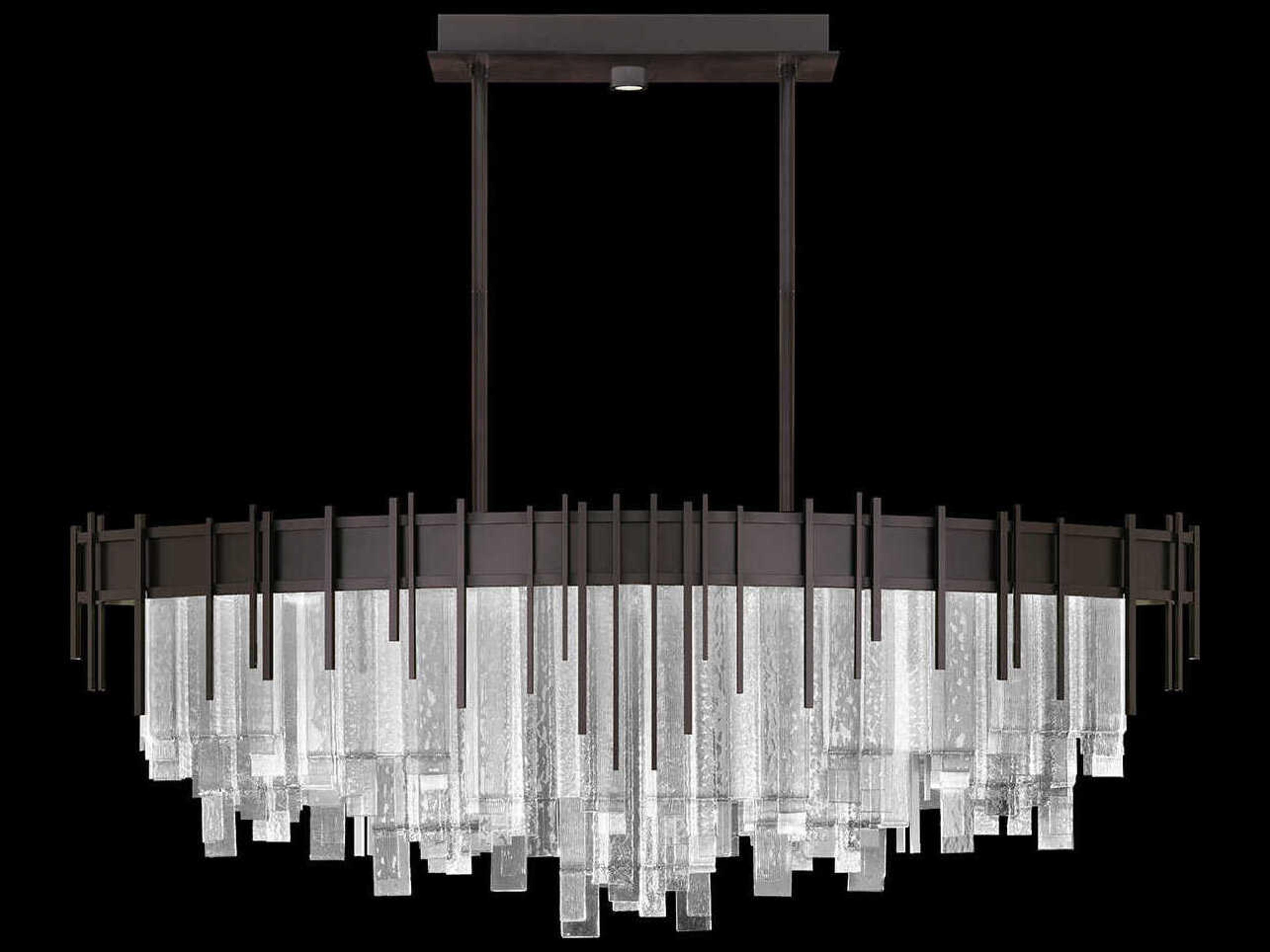 Arpeggio 19-Light Midnight Steel Black Linear Island Pendant