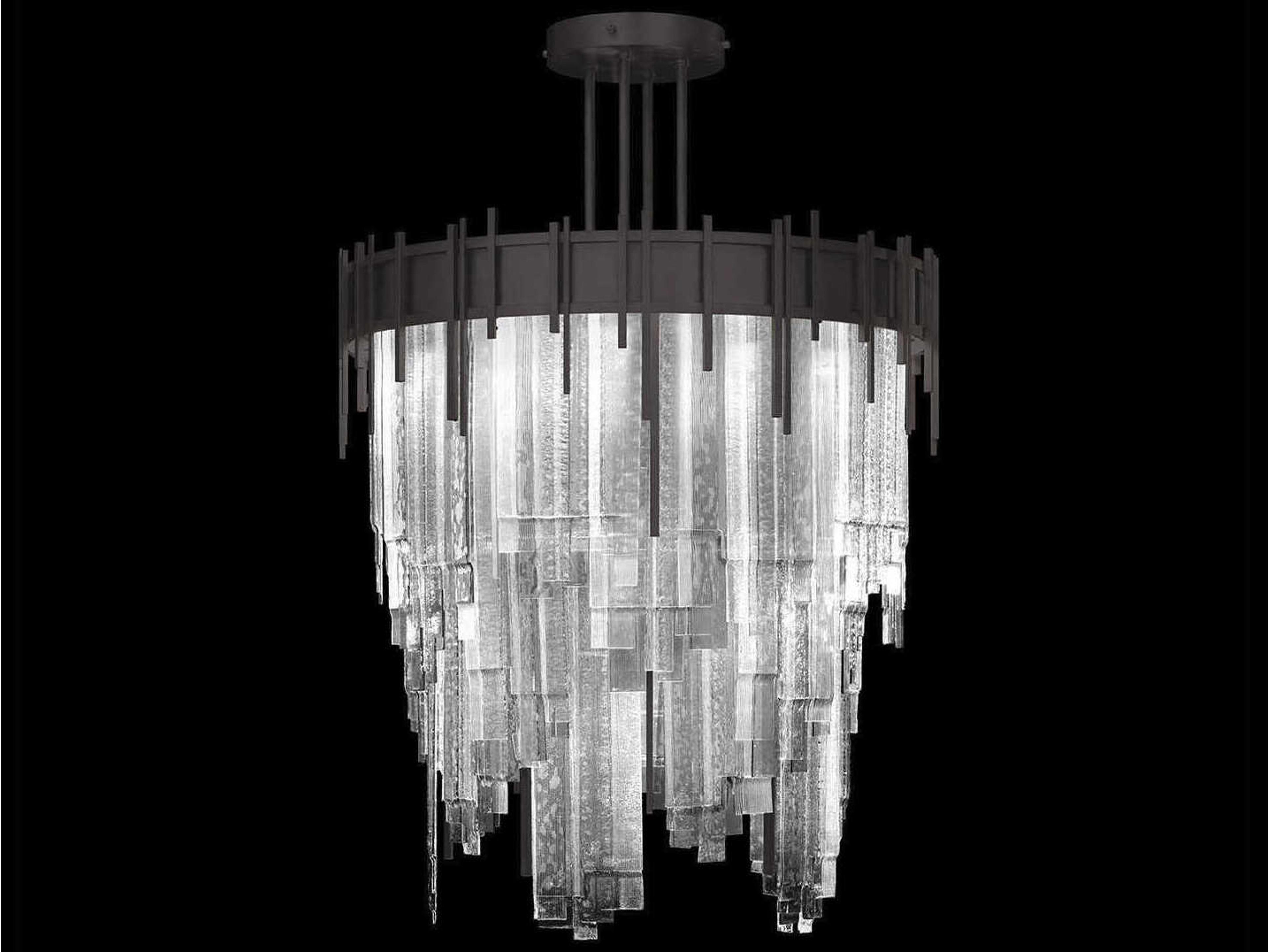 Arpeggio 31-Light Midnight Steel Black Round Pendant