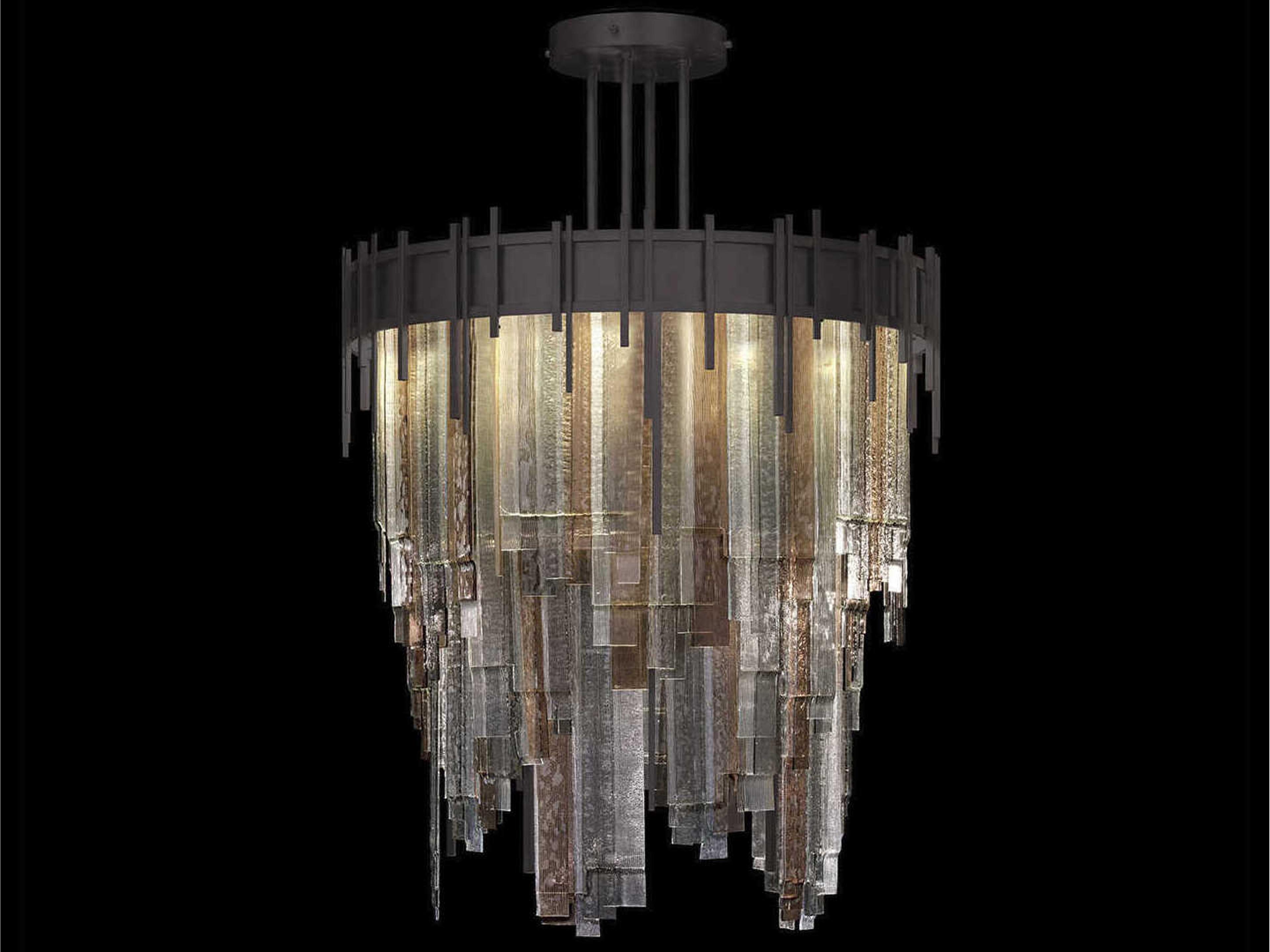 Fine Art Handcrafted Lighting Arpeggio 31-Light Midnight Steel Black Round Pendant