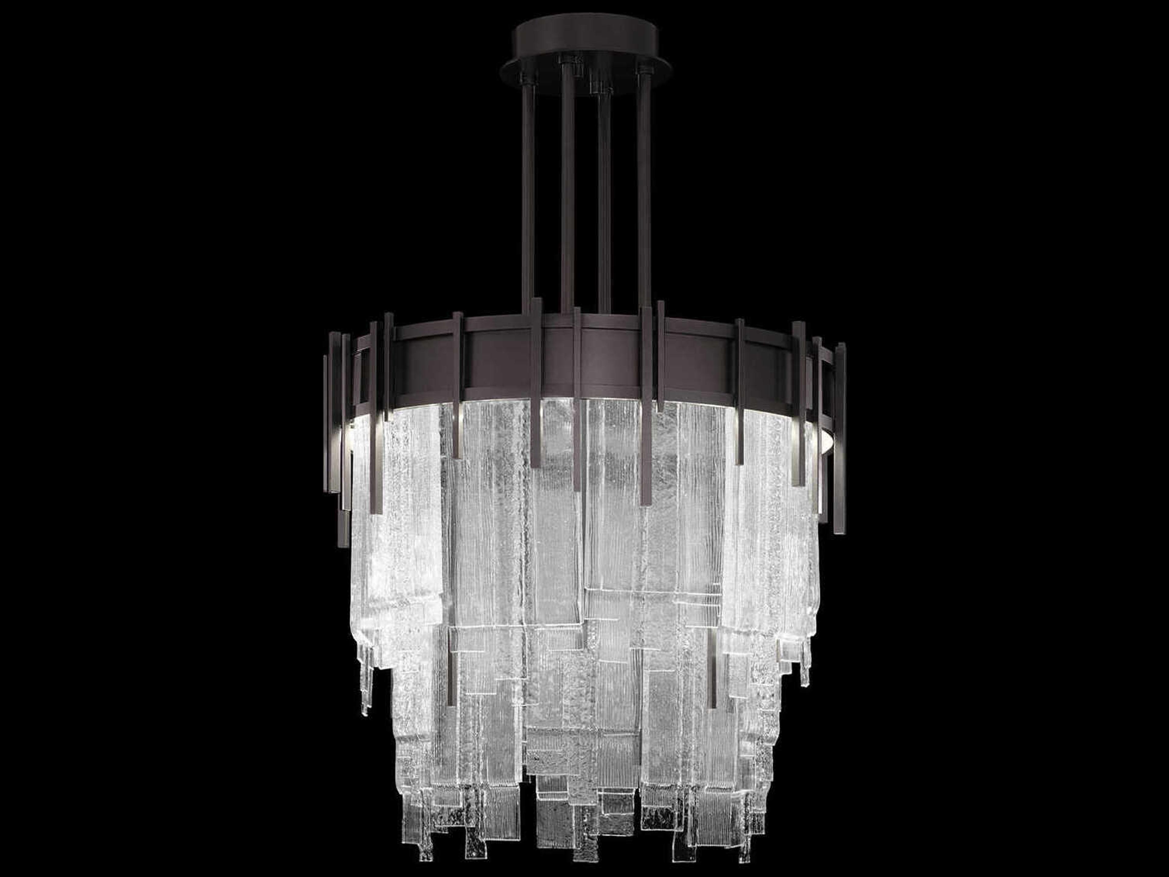 Arpeggio 10-Light Midnight Steel Black Round Pendant