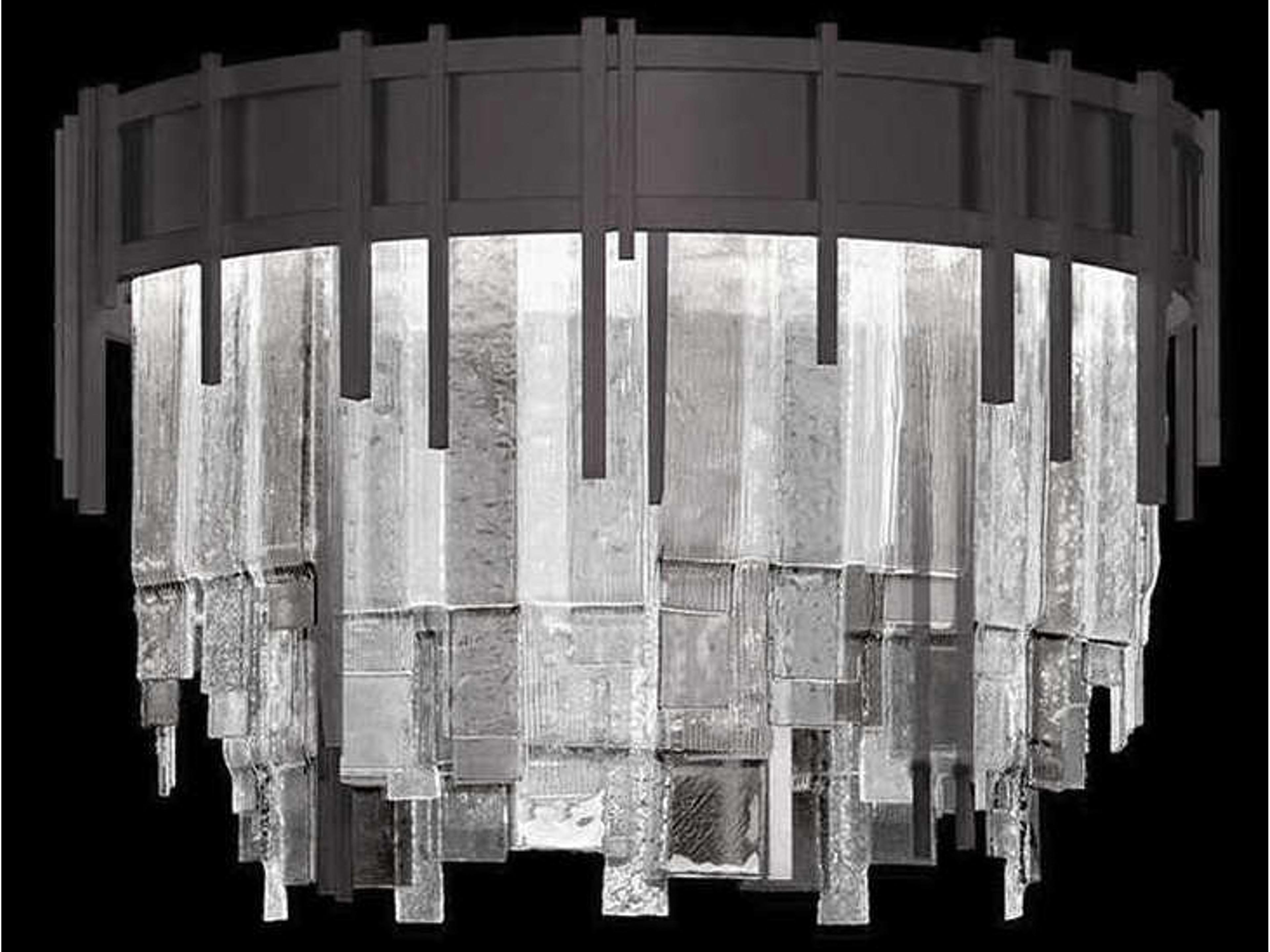 Arpeggio 10-Light Midnight Steel Black Round Flush Mount