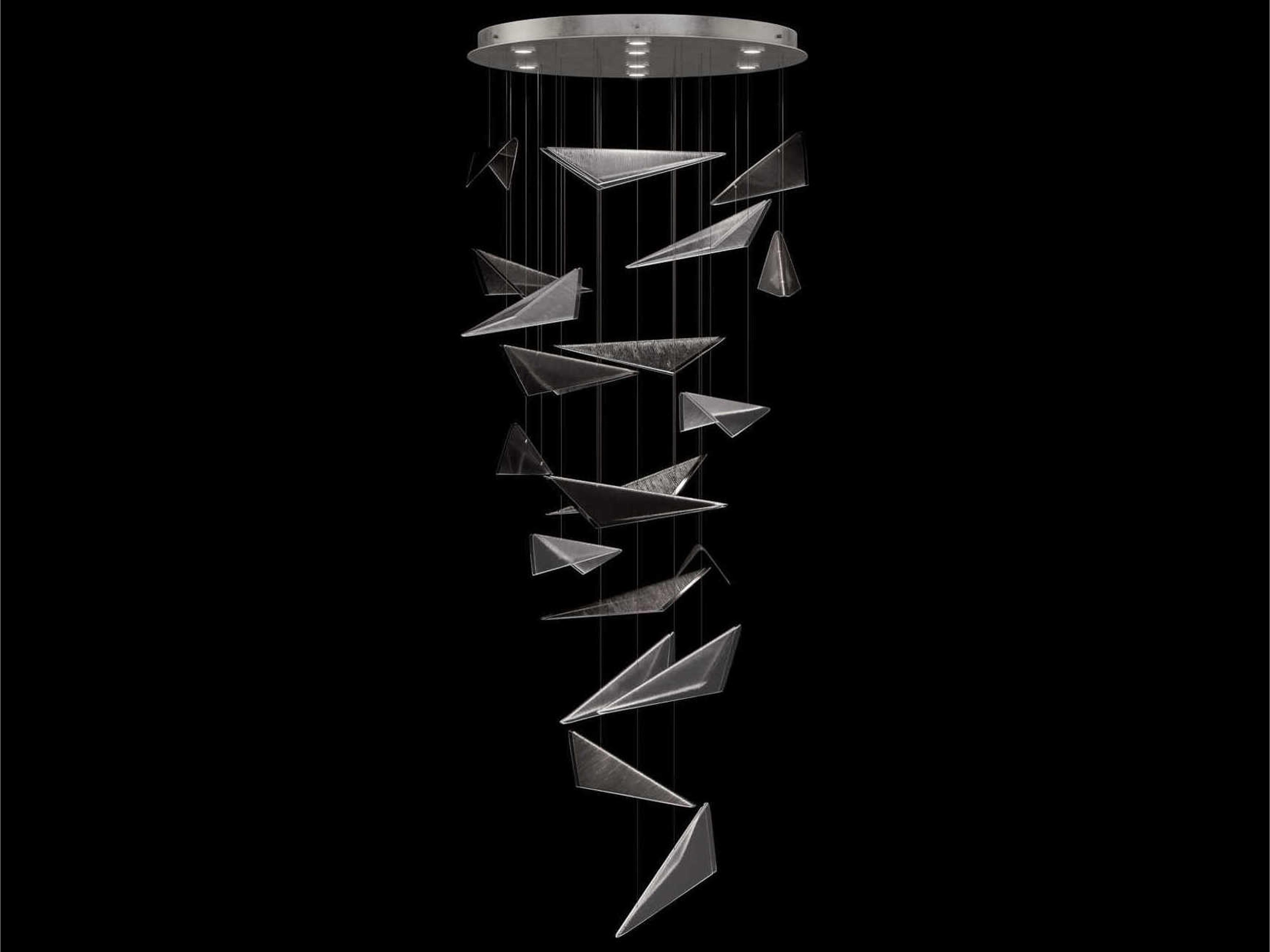 Fine Art Handcrafted Lighting Volo 8-Light Silver Tiered Pendant