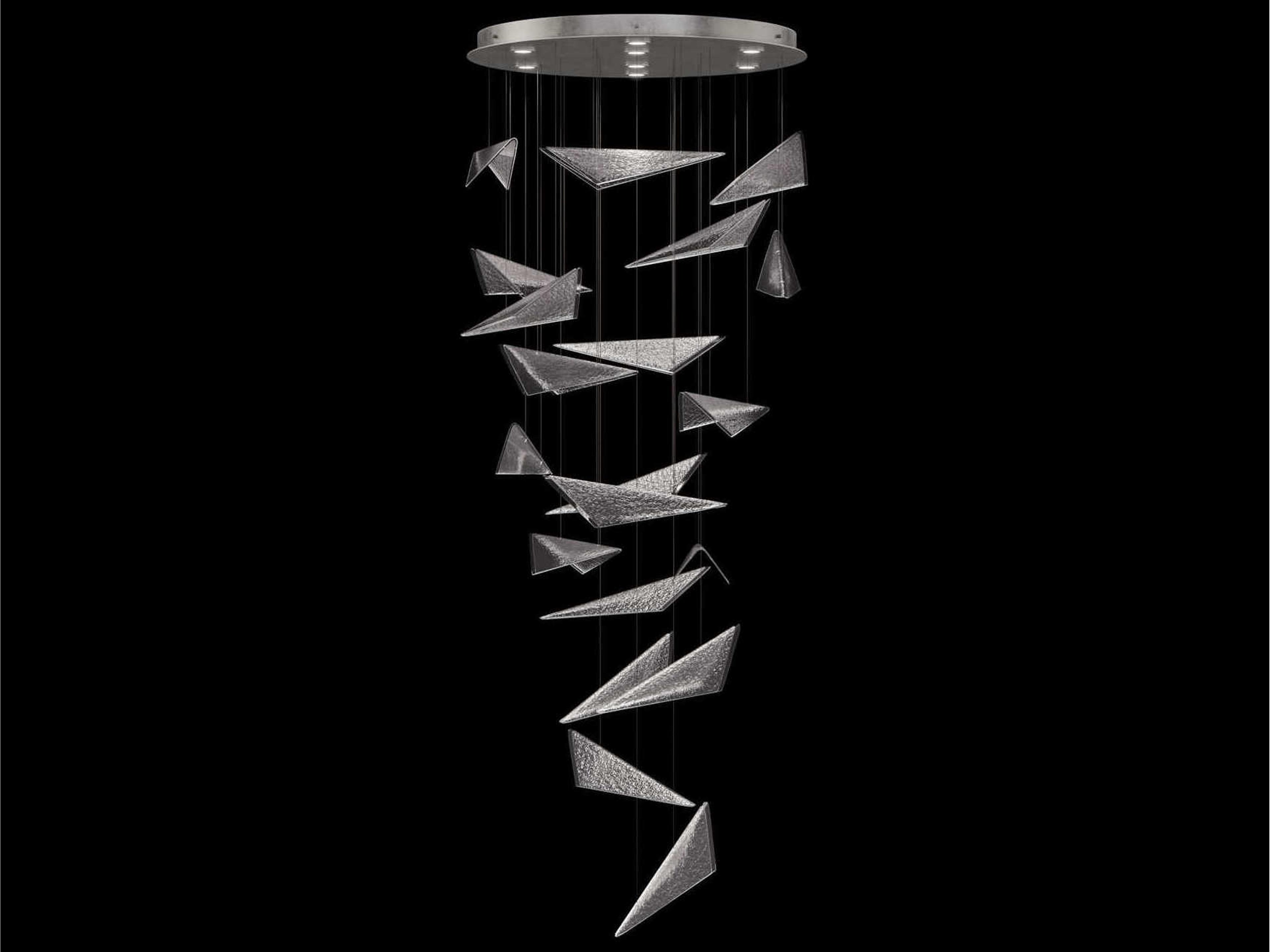 Fine Art Handcrafted Lighting Volo 8-Light Silver Tiered Pendant