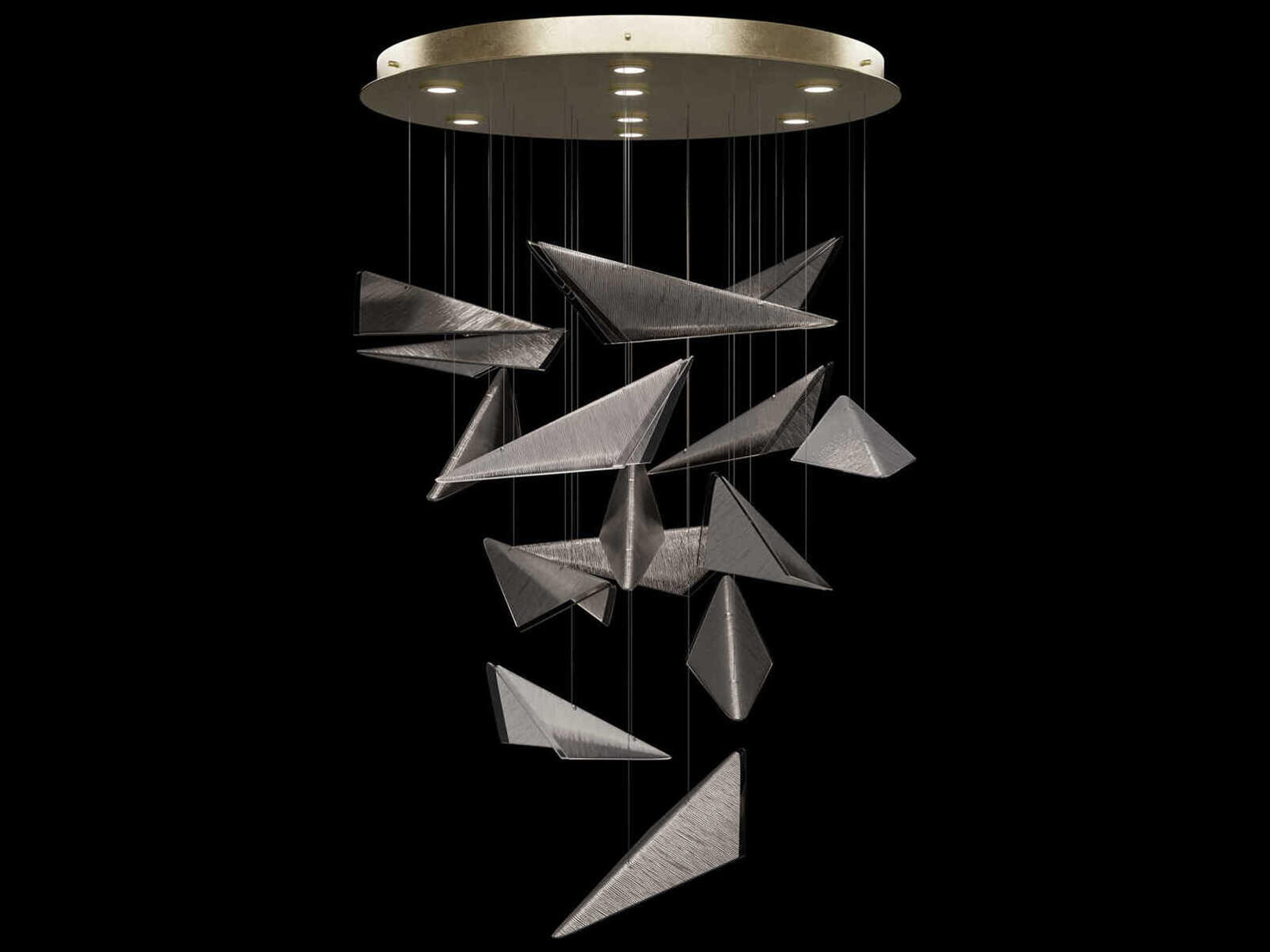 Fine Art Handcrafted Lighting Volo 8-Light Soft Gold Tiered Pendant