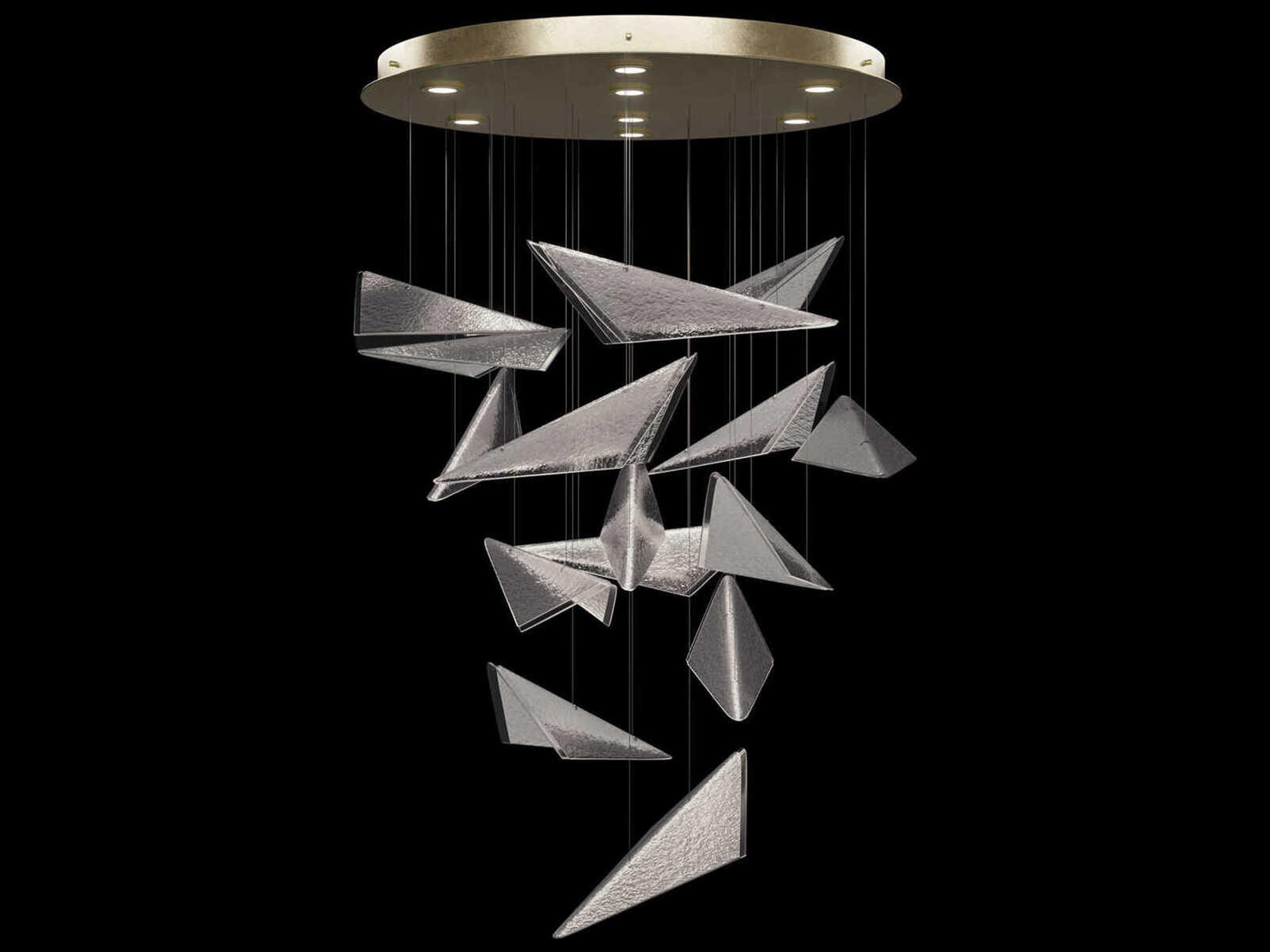 Fine Art Handcrafted Lighting Volo 8-Light Soft Gold Tiered Pendant