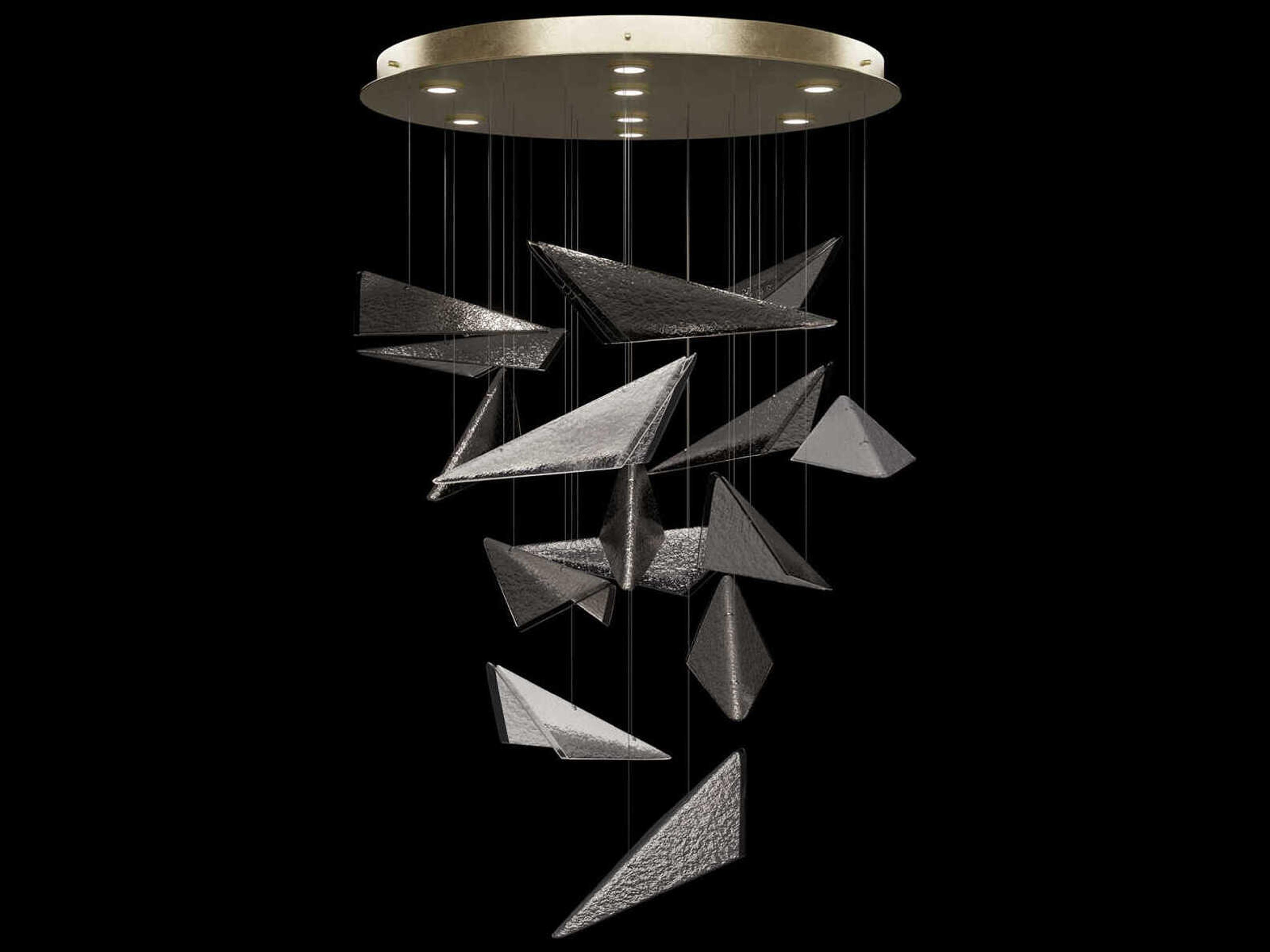 Fine Art Handcrafted Lighting Volo 8-Light Soft Gold Tiered Pendant