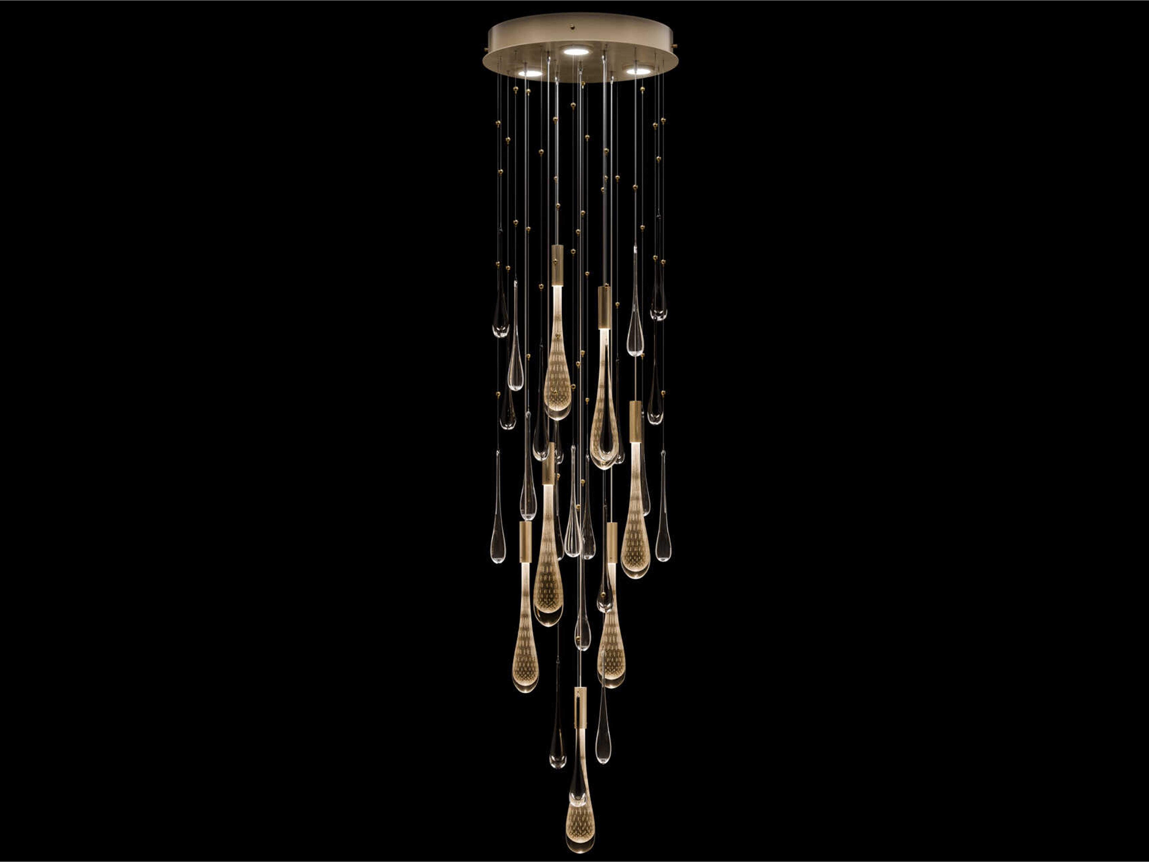 Rain 3-Light Ombre Bronze Pendant