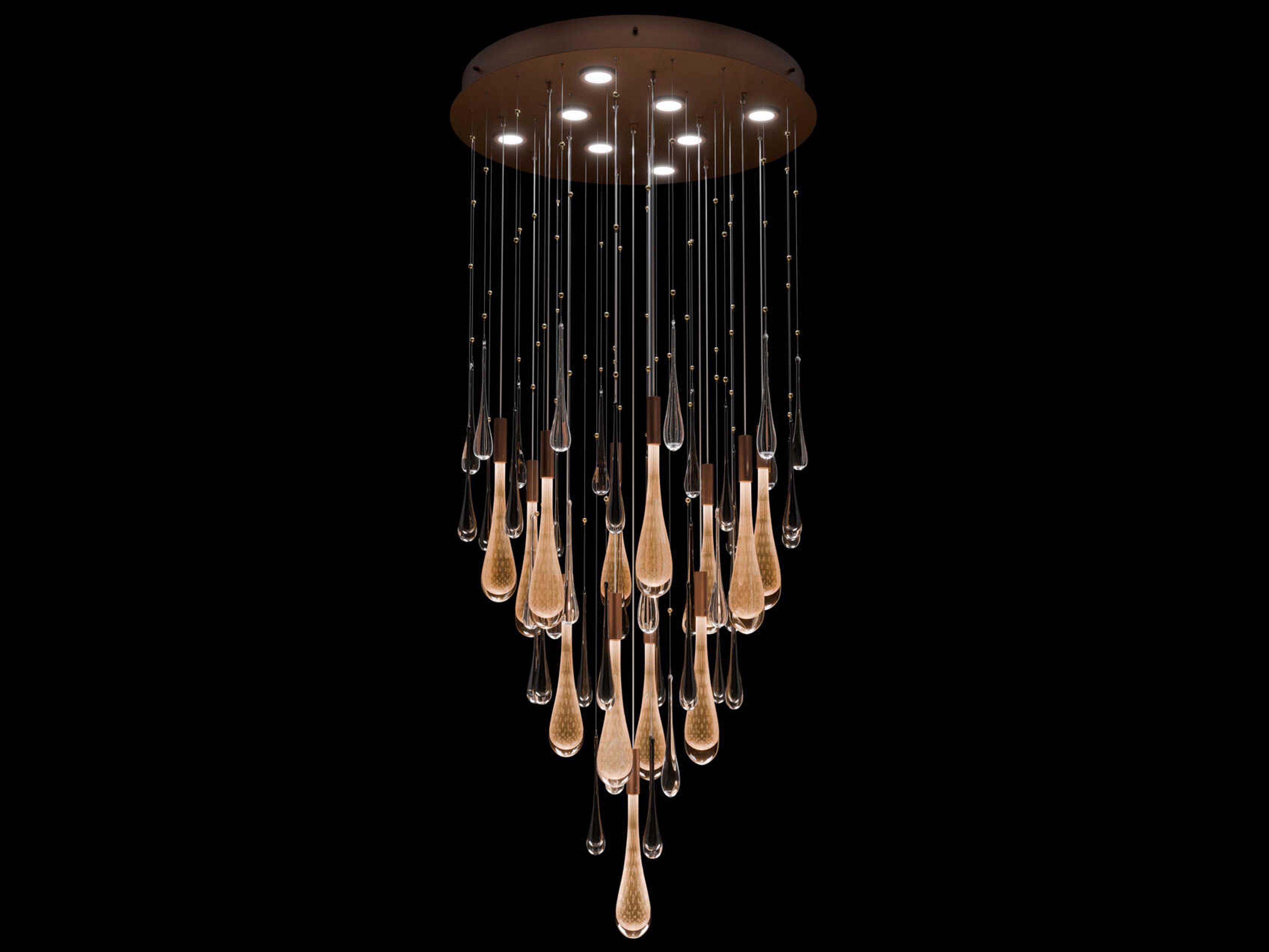 Rain 8-Light Ombre Copper Gold Pendant