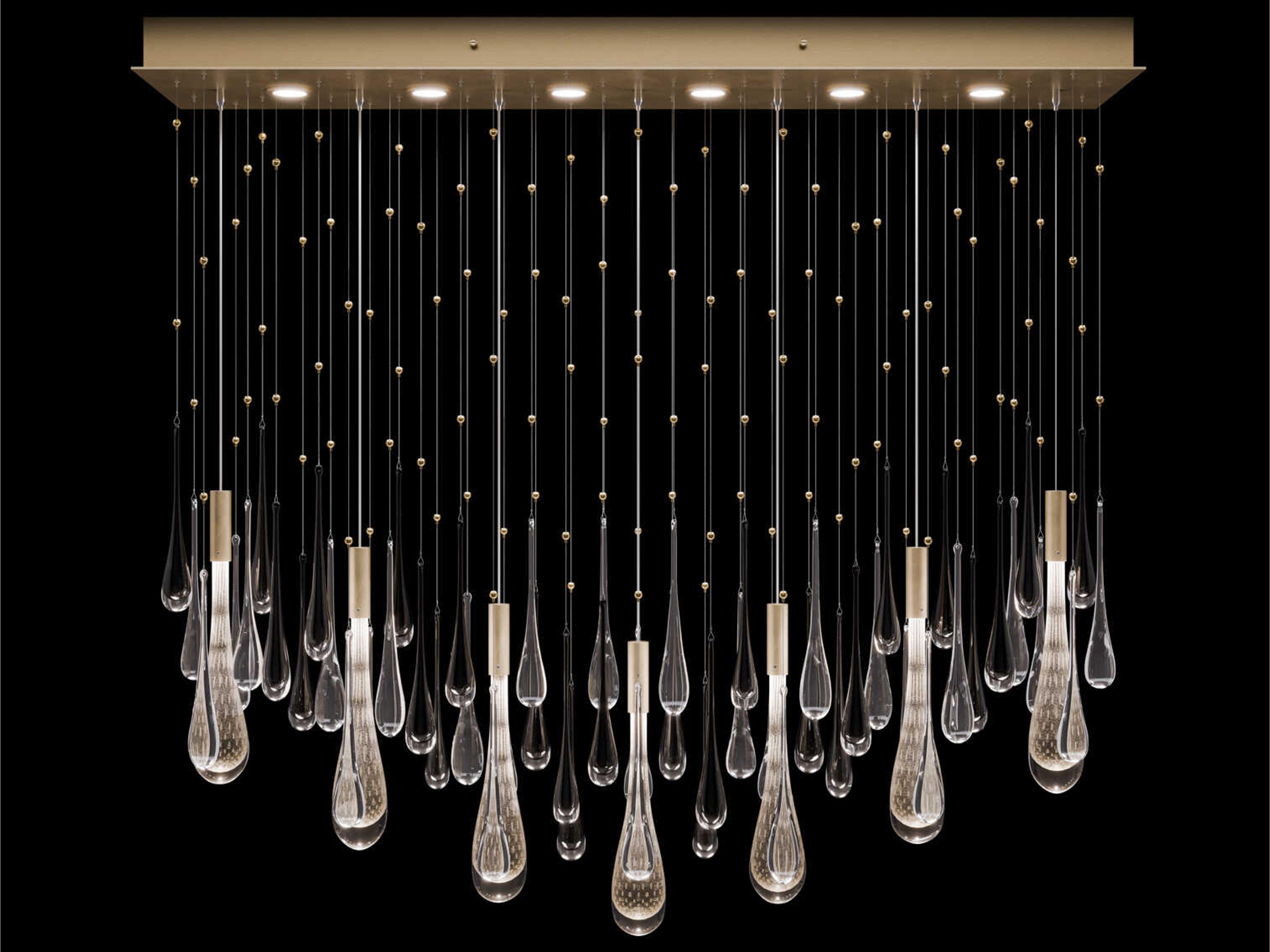 Rain 6-Light Ombre Silver Bronze Island Pendant