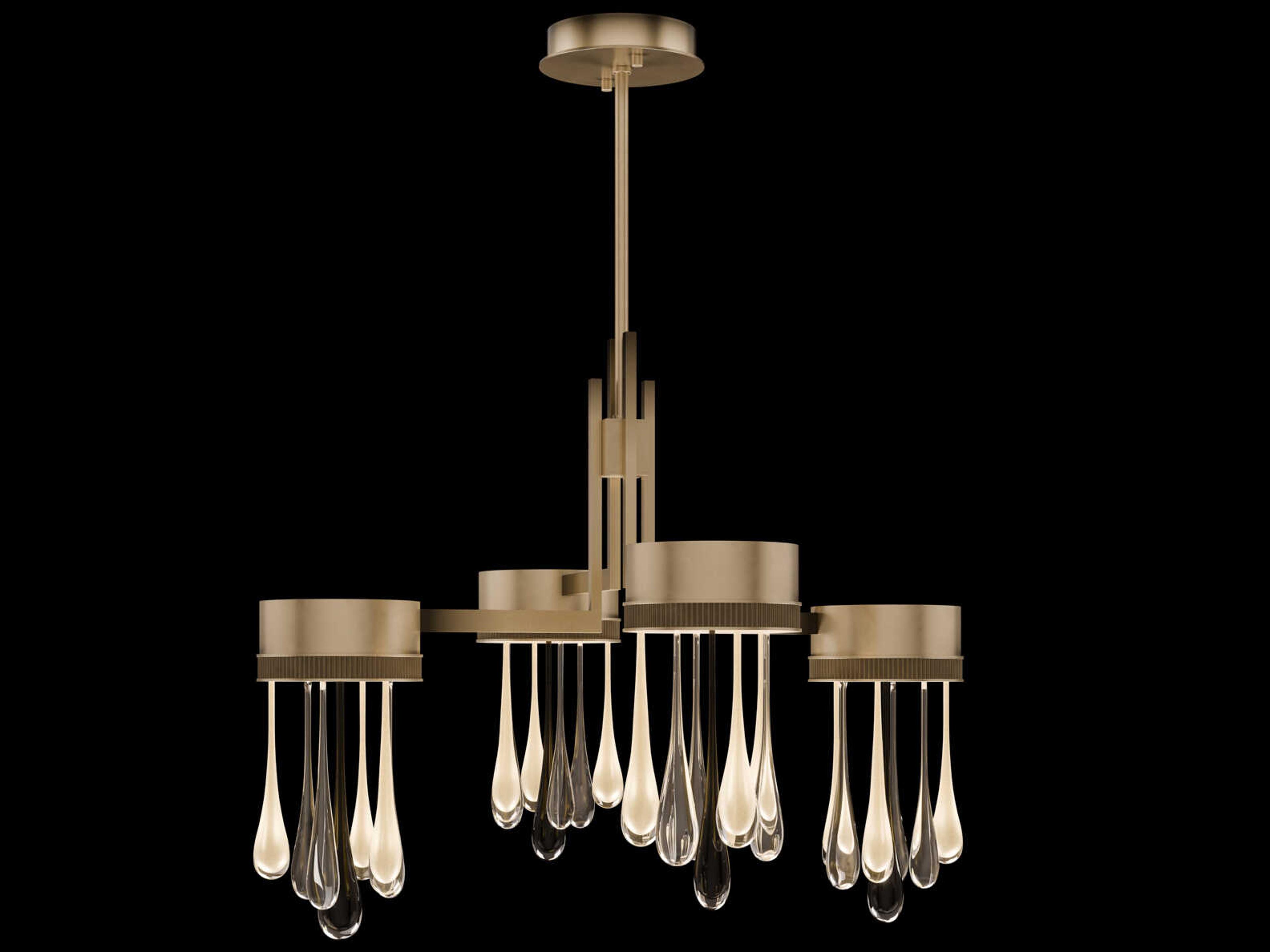 Fine Art Handcrafted Lighting Rain Ombre Bronze Pendant