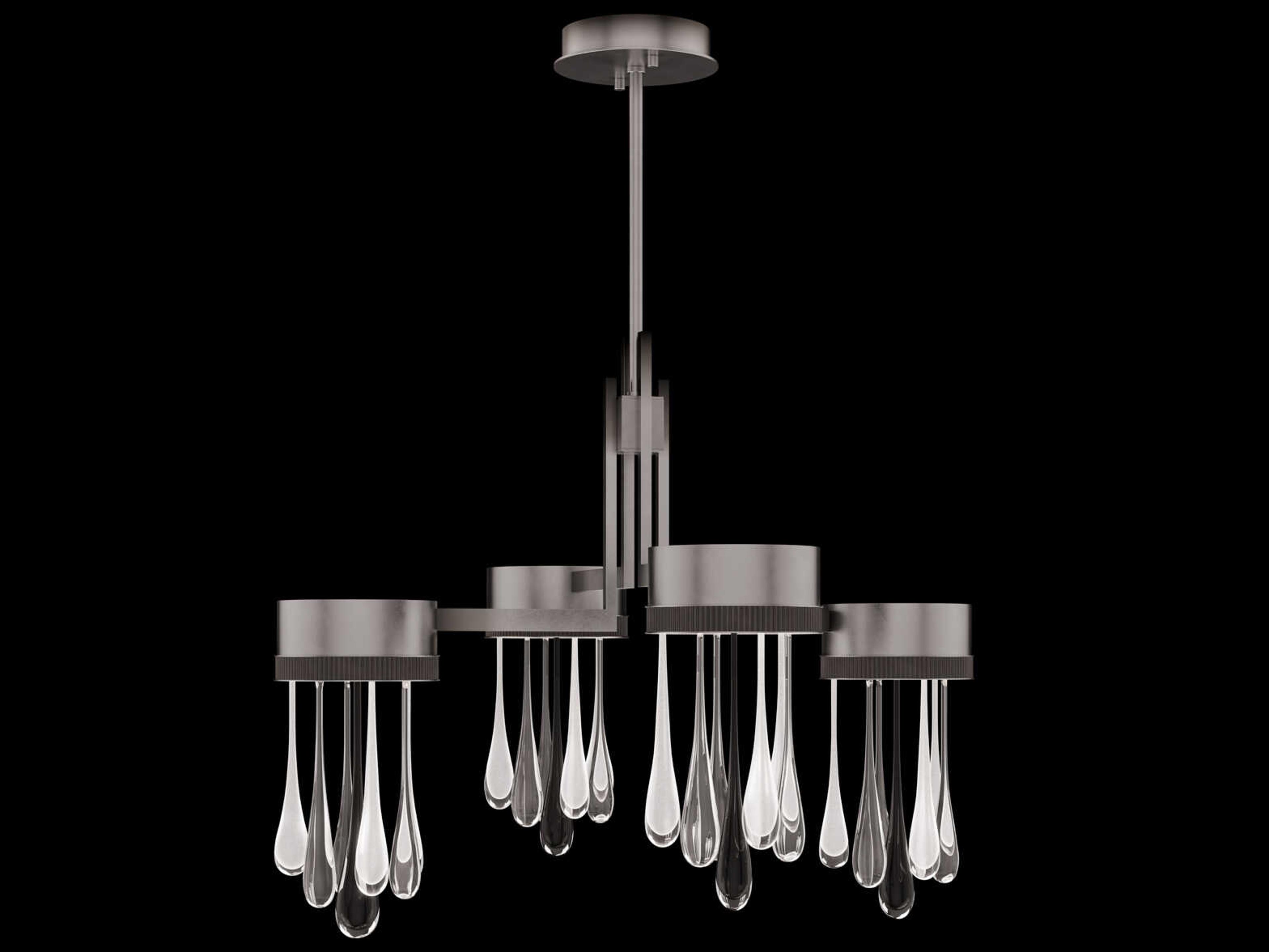 Fine Art Handcrafted Lighting Rain Ombre Silver Pendant