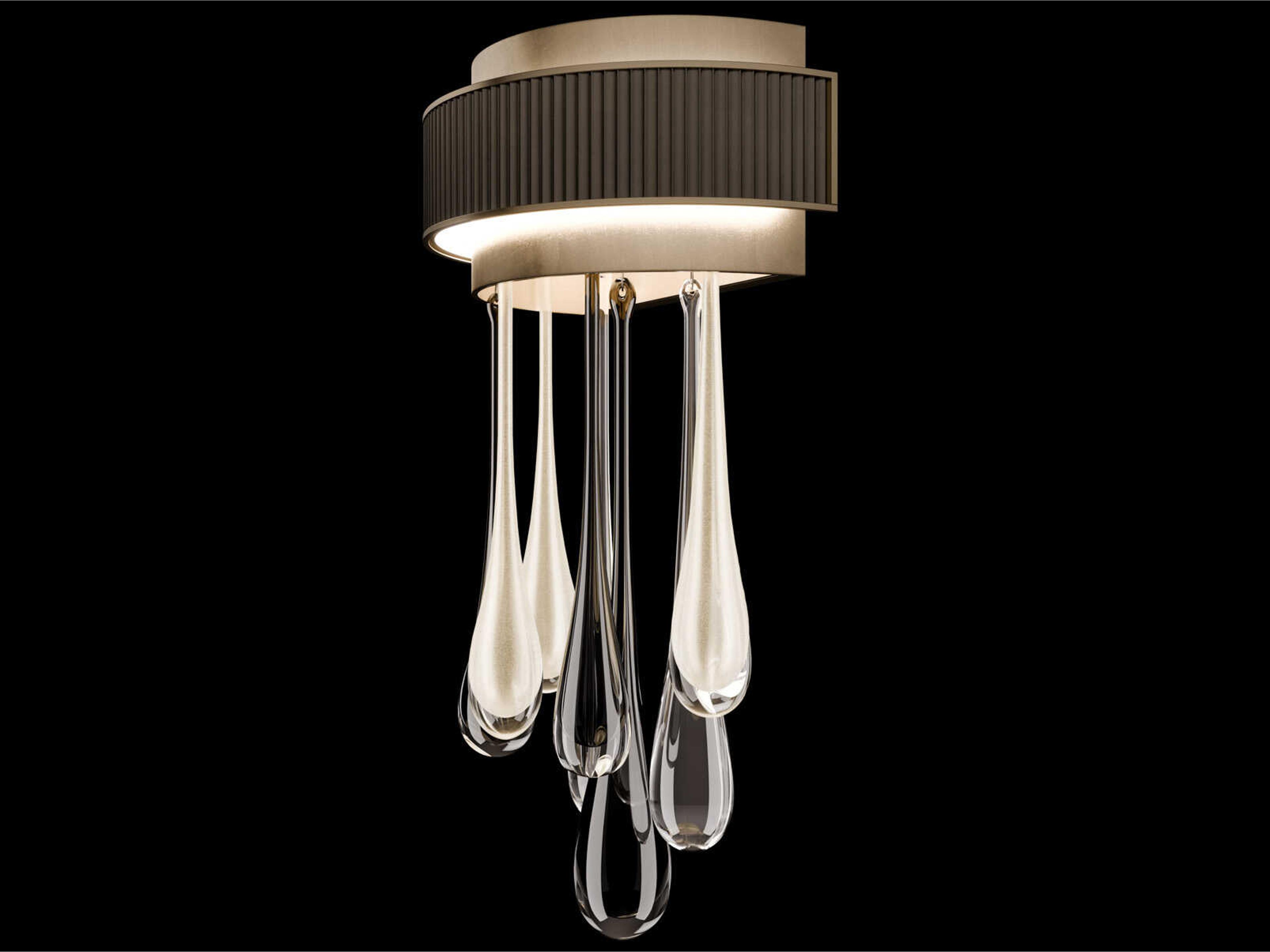 Fine Art Handcrafted Lighting Rain Ombre Silver Bronze Wall Sconce