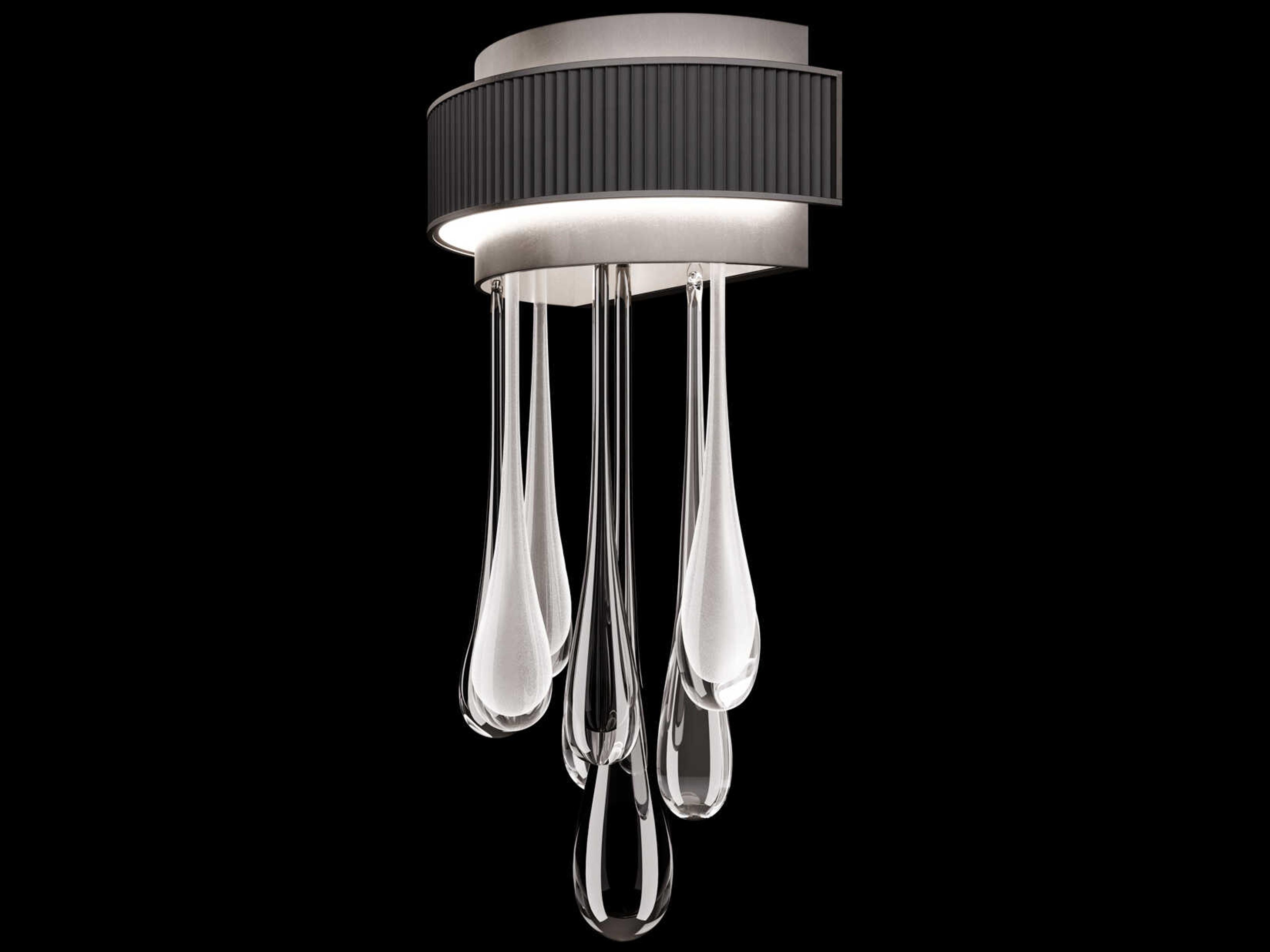 Fine Art Handcrafted Lighting Rain Ombre Bronze Silver Wall Sconce