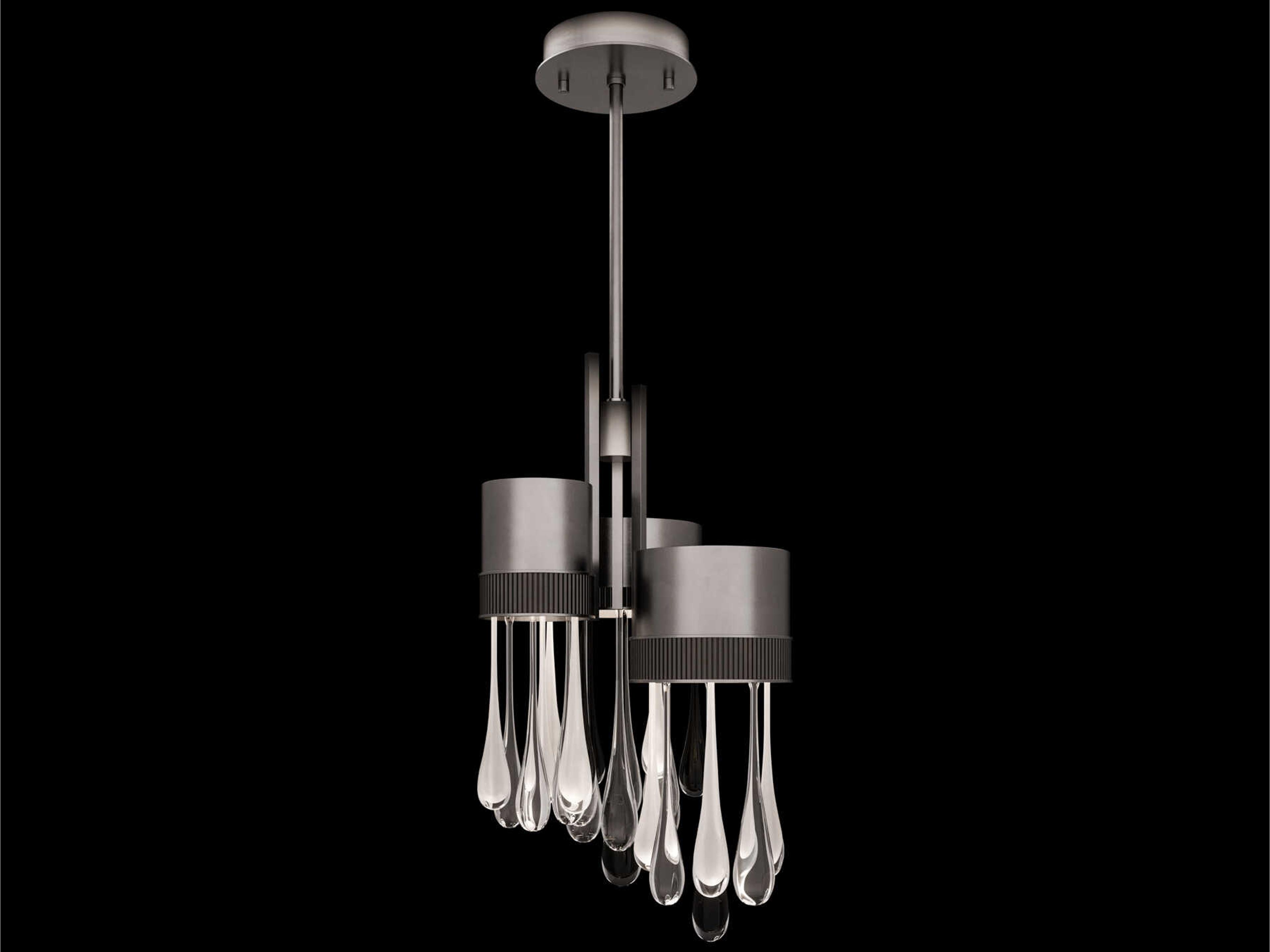 Rain Ombre Silver Nickel Tiered Pendant