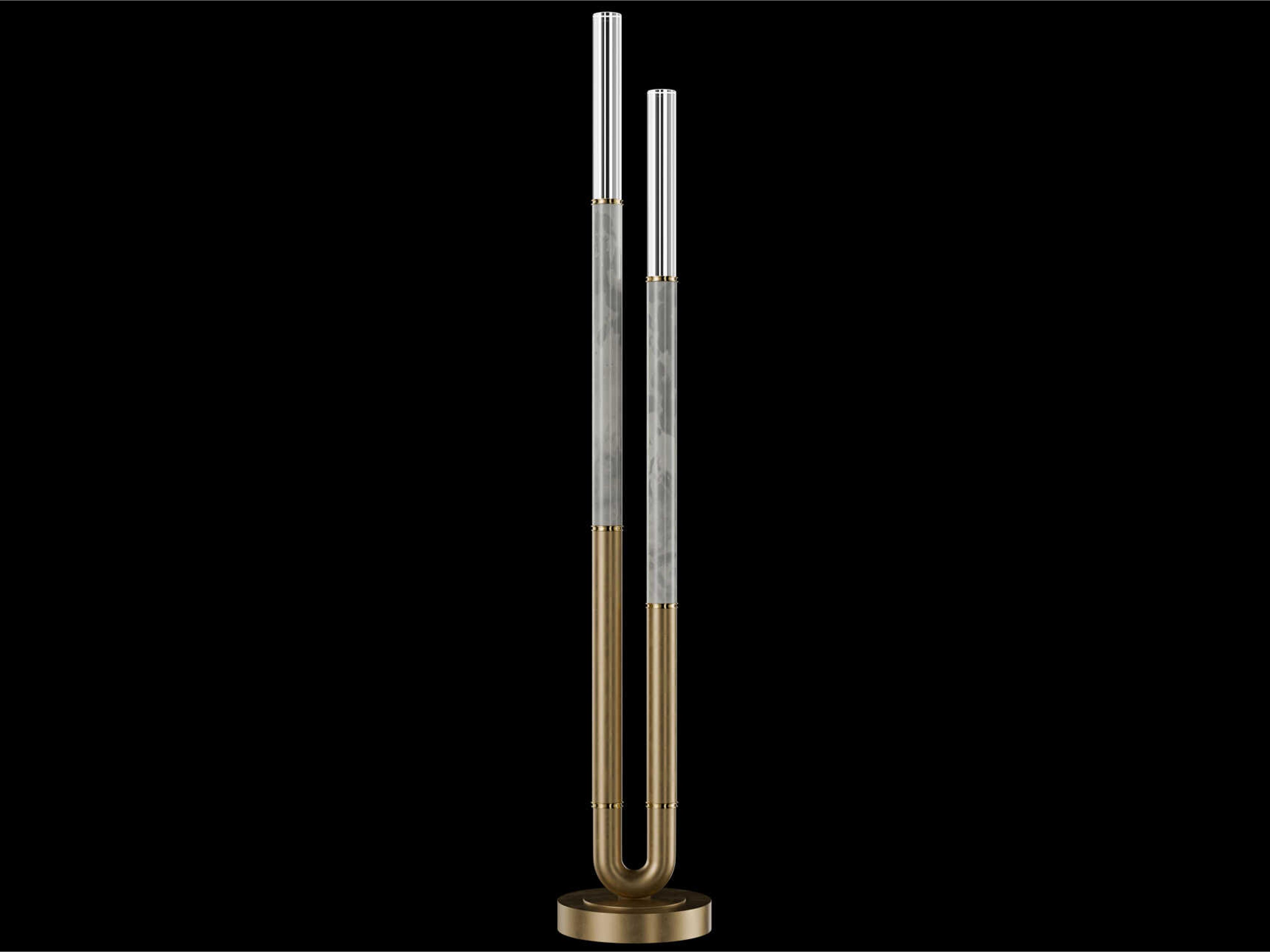 Fine Art Handcrafted Lighting Antonia Gold Leaf Floor Lamp