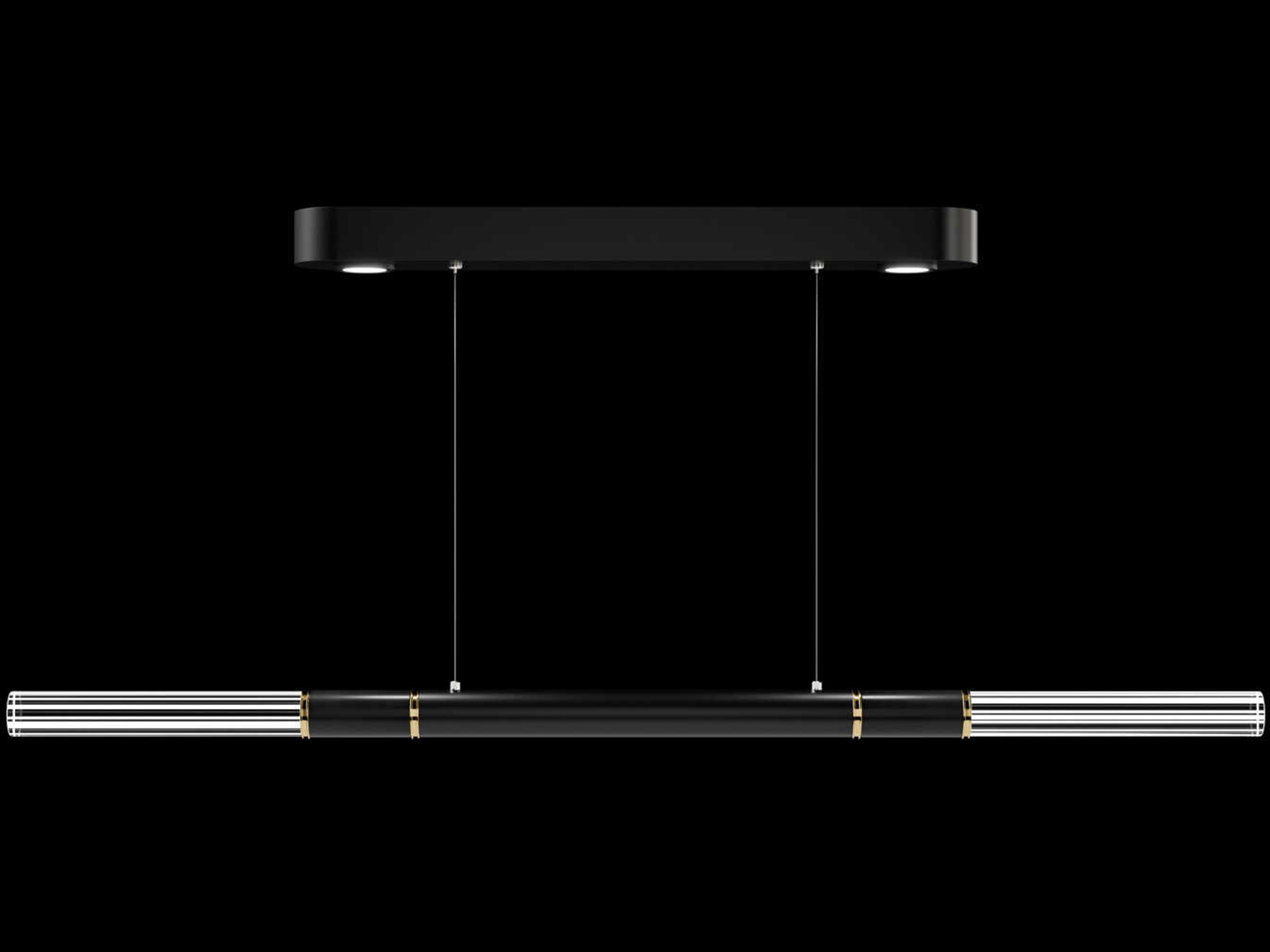 Antonia 4-Light Black Linear Island Pendant