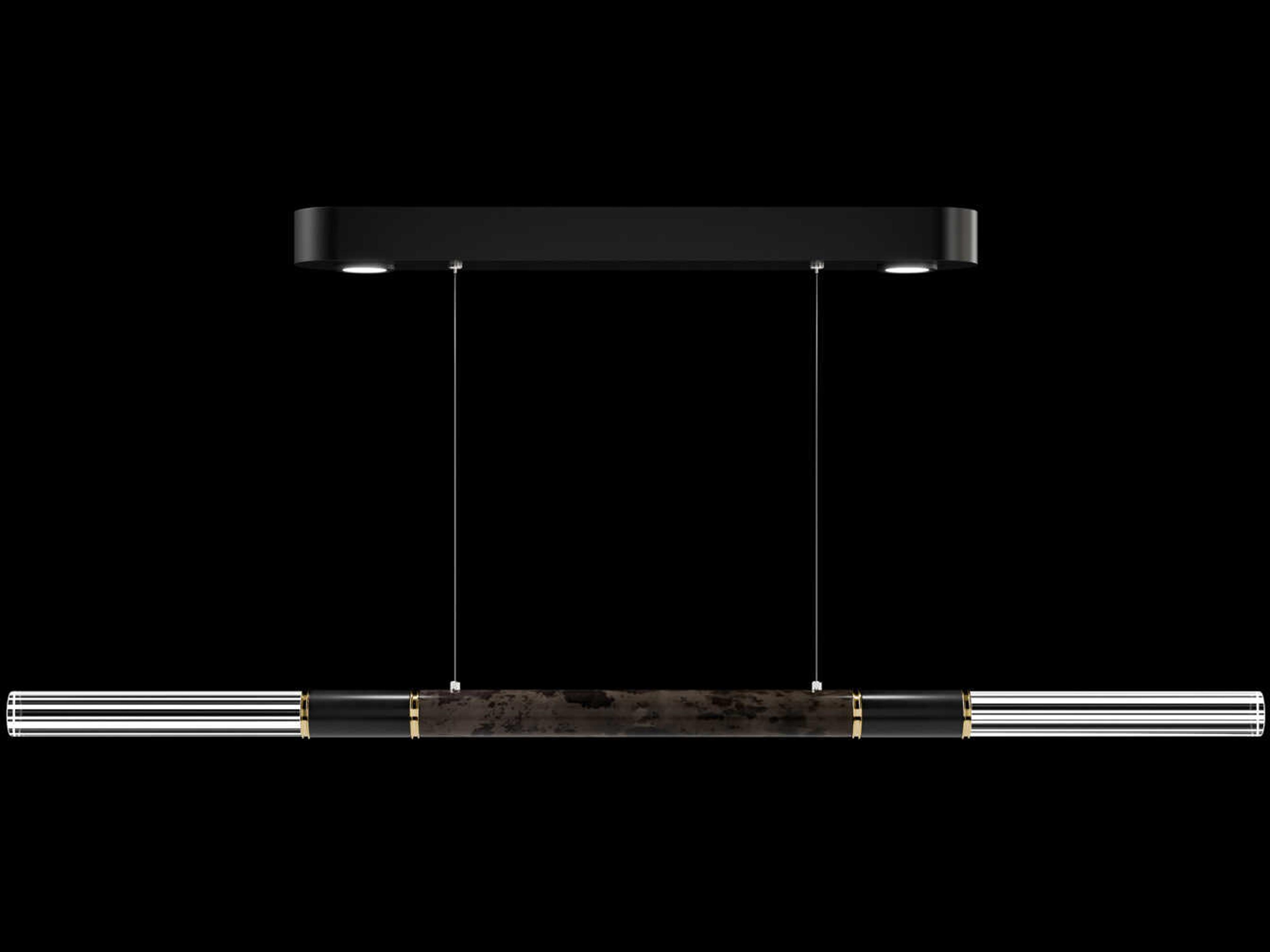 Fine Art Handcrafted Lighting Antonia 4-Light Black Linear Island Pendant