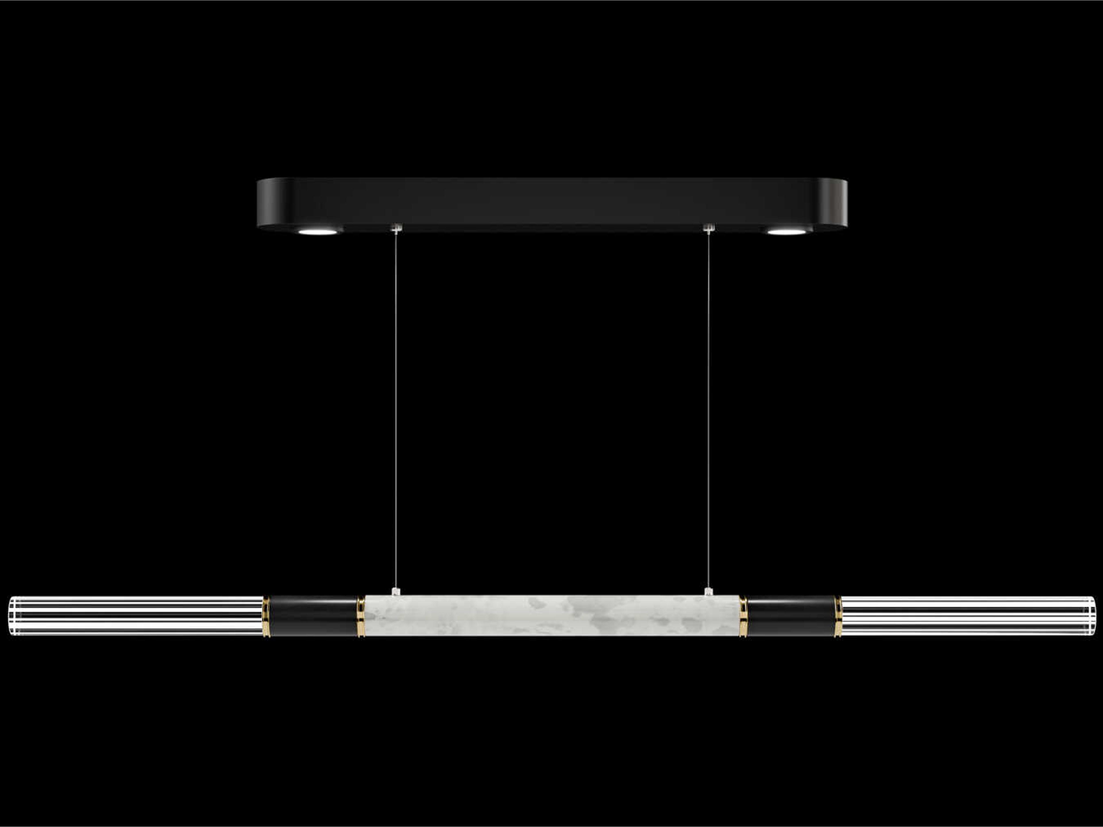 Fine Art Handcrafted Lighting Antonia 4-Light Black Linear Island Pendant