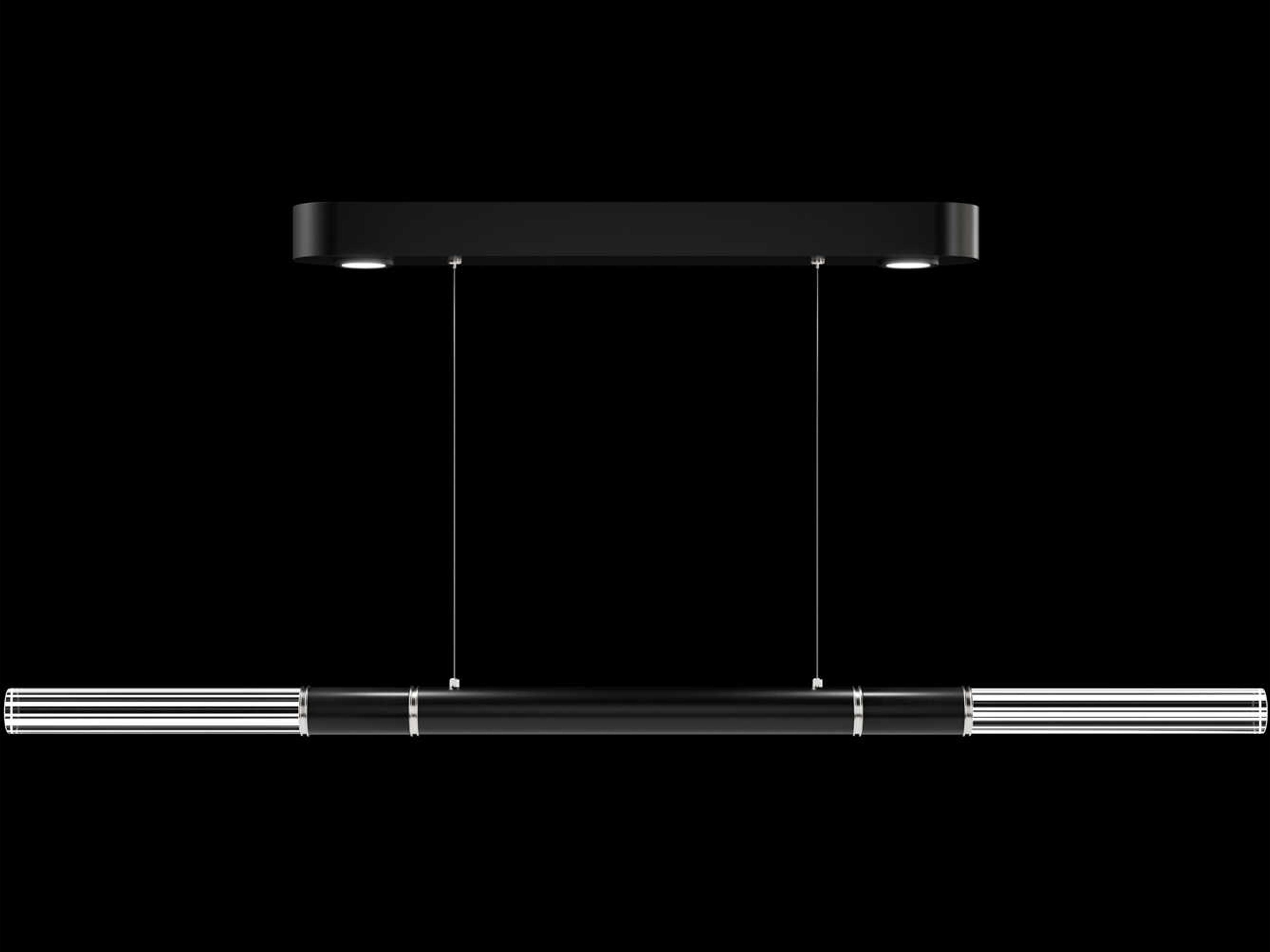 Fine Art Handcrafted Lighting Antonia 4-Light Black Linear Island Pendant