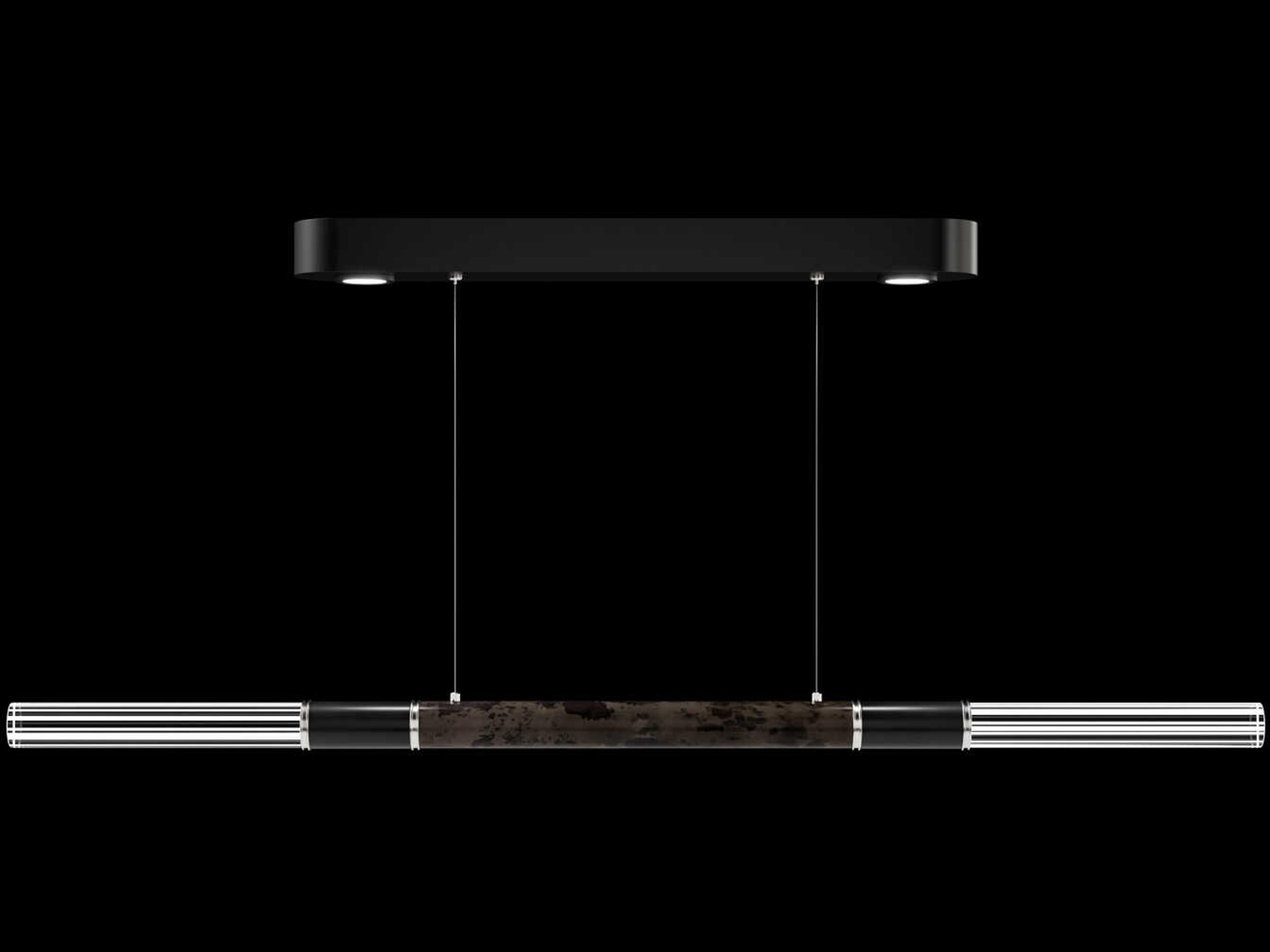 Fine Art Handcrafted Lighting Antonia 4-Light Black Linear Island Pendant