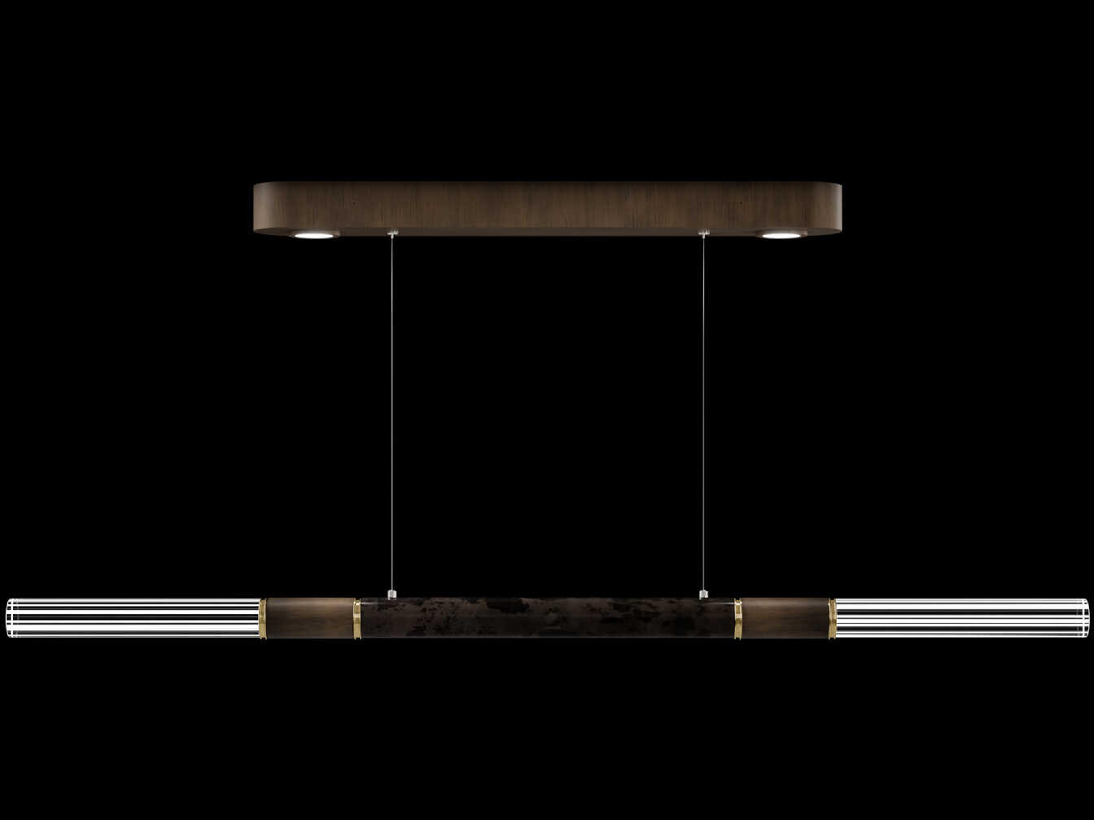 Fine Art Handcrafted Lighting Antonia 4-Light Bronze Linear Island Pendant