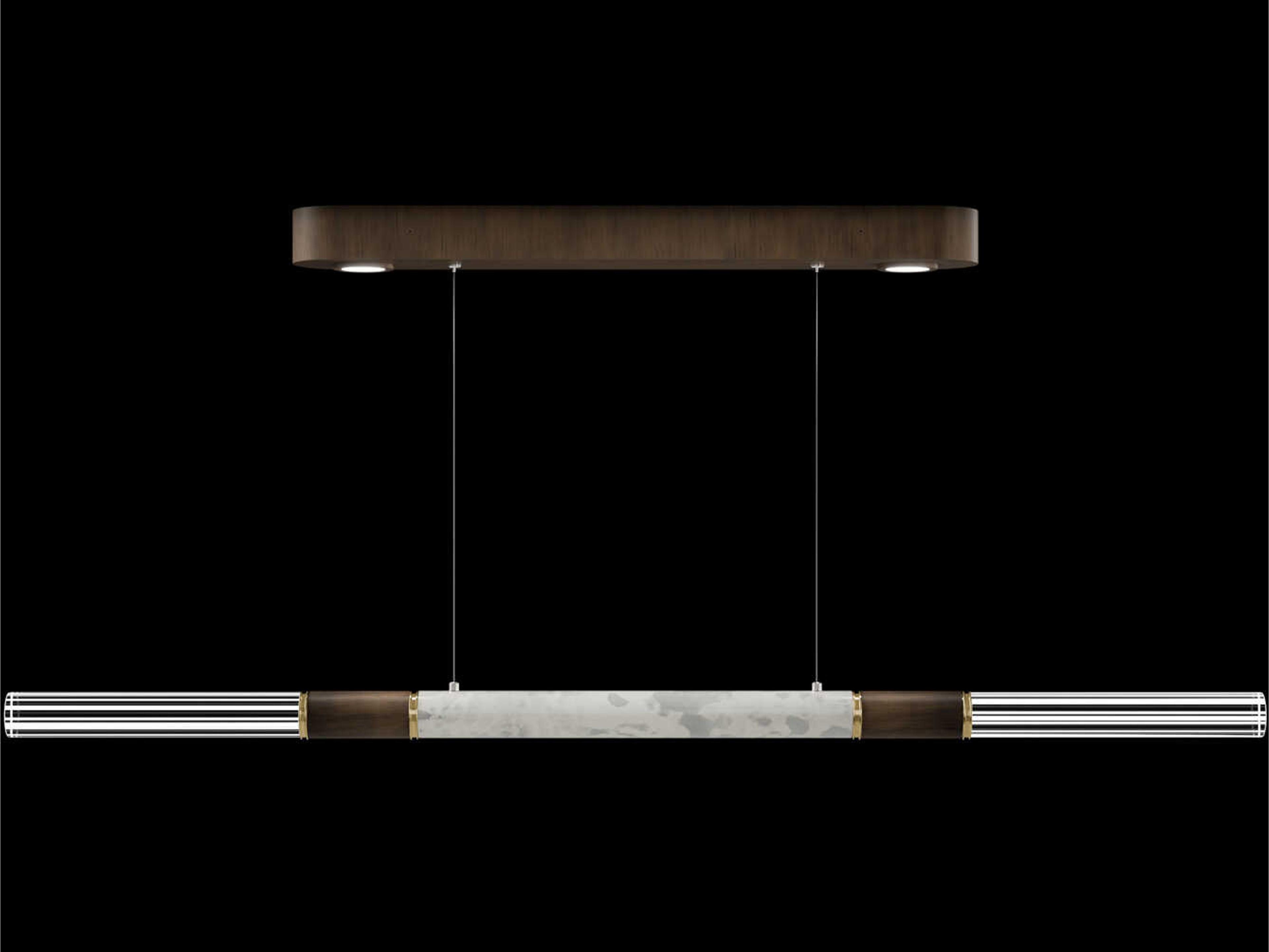 Fine Art Handcrafted Lighting Antonia 4-Light Bronze Linear Island Pendant