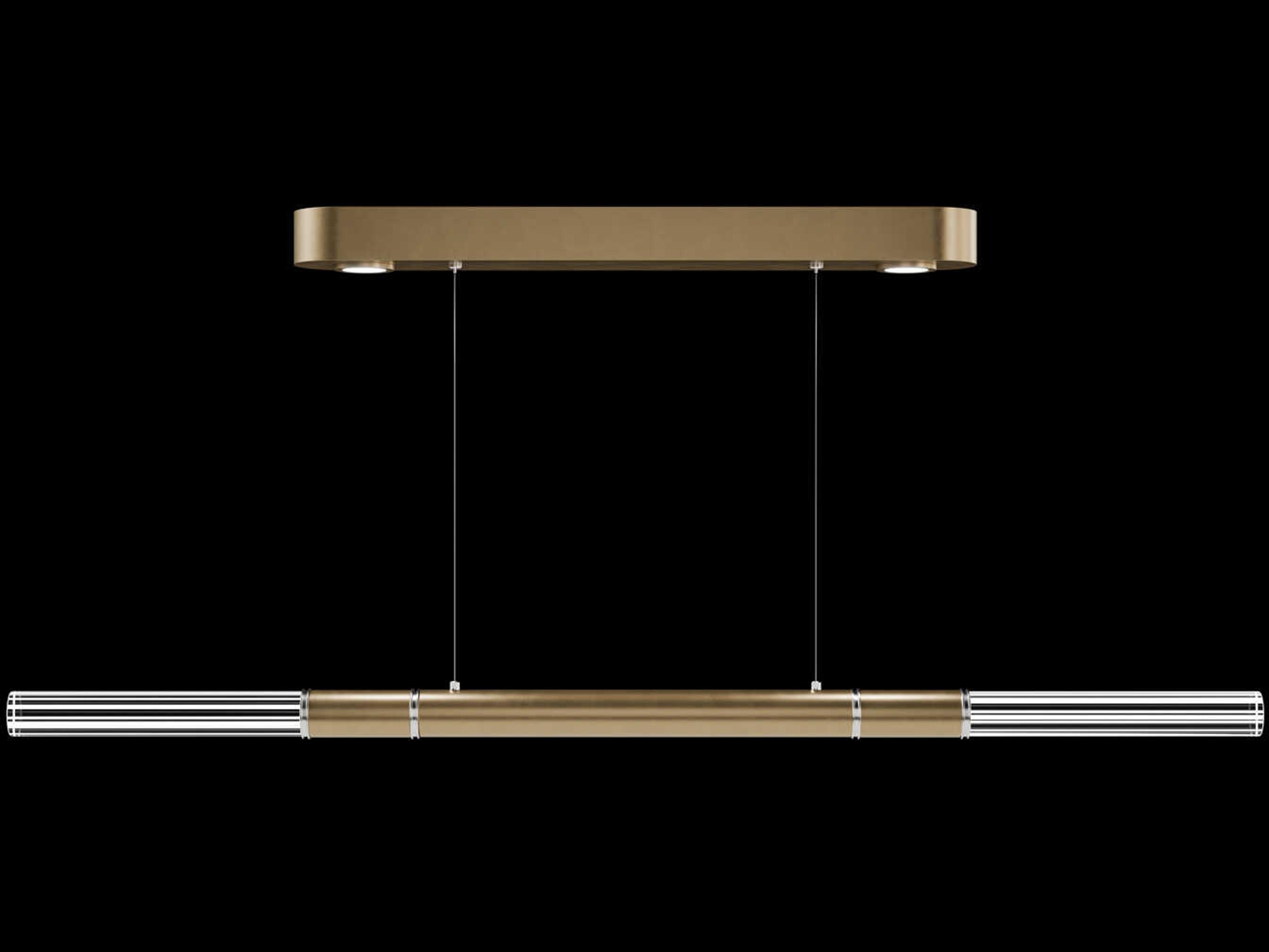 Fine Art Handcrafted Lighting Antonia 4-Light Gold Leaf Linear Island Pendant