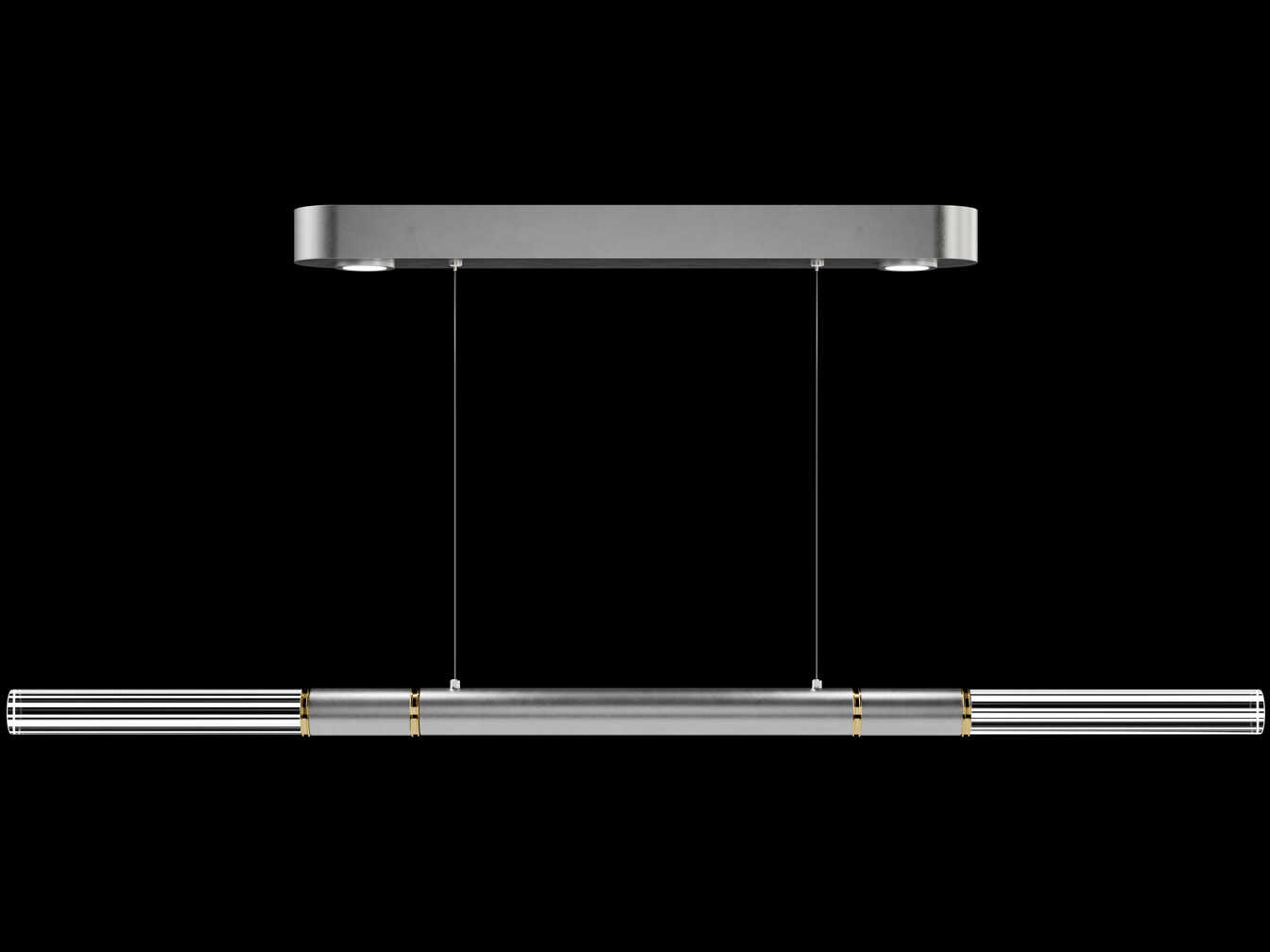 Antonia 4-Light Silver Leaf Linear Island Pendant