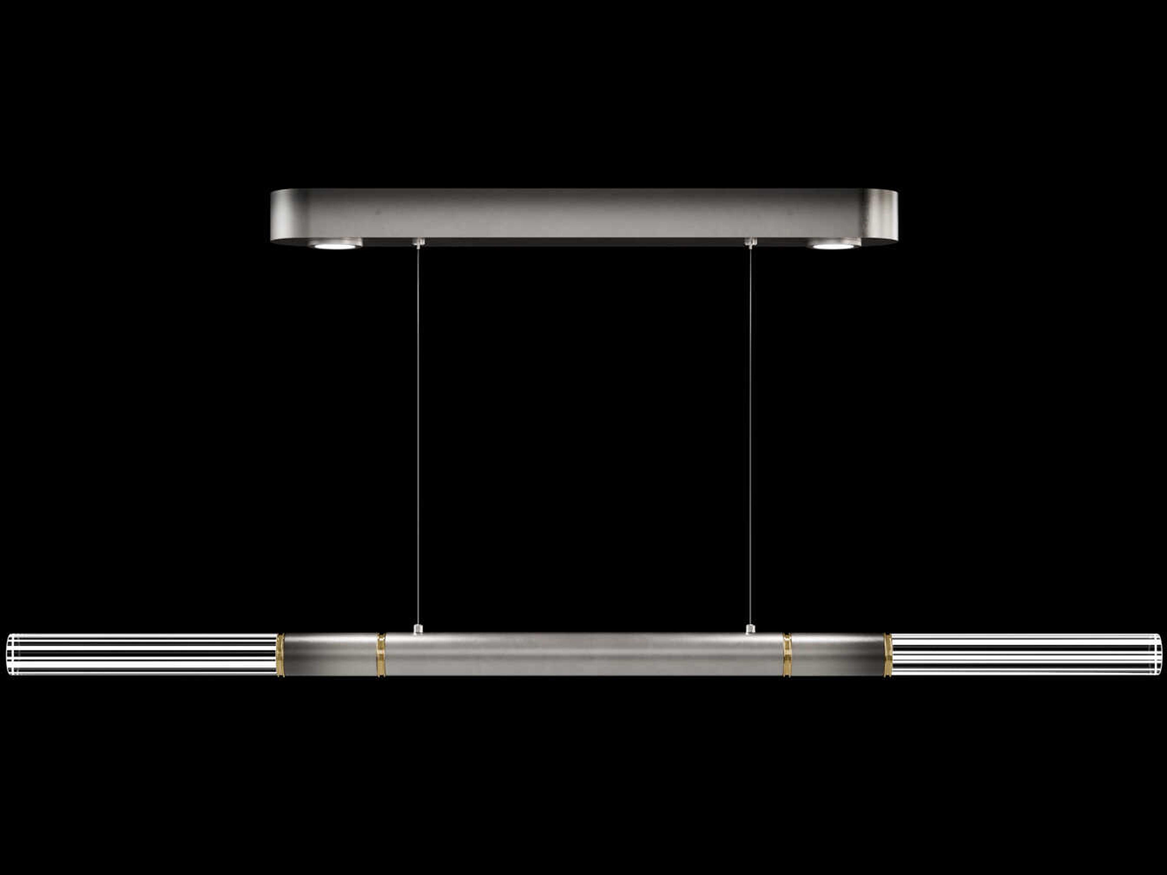 Antonia 4-Light Ombre Silver Steel Linear Island Pendant