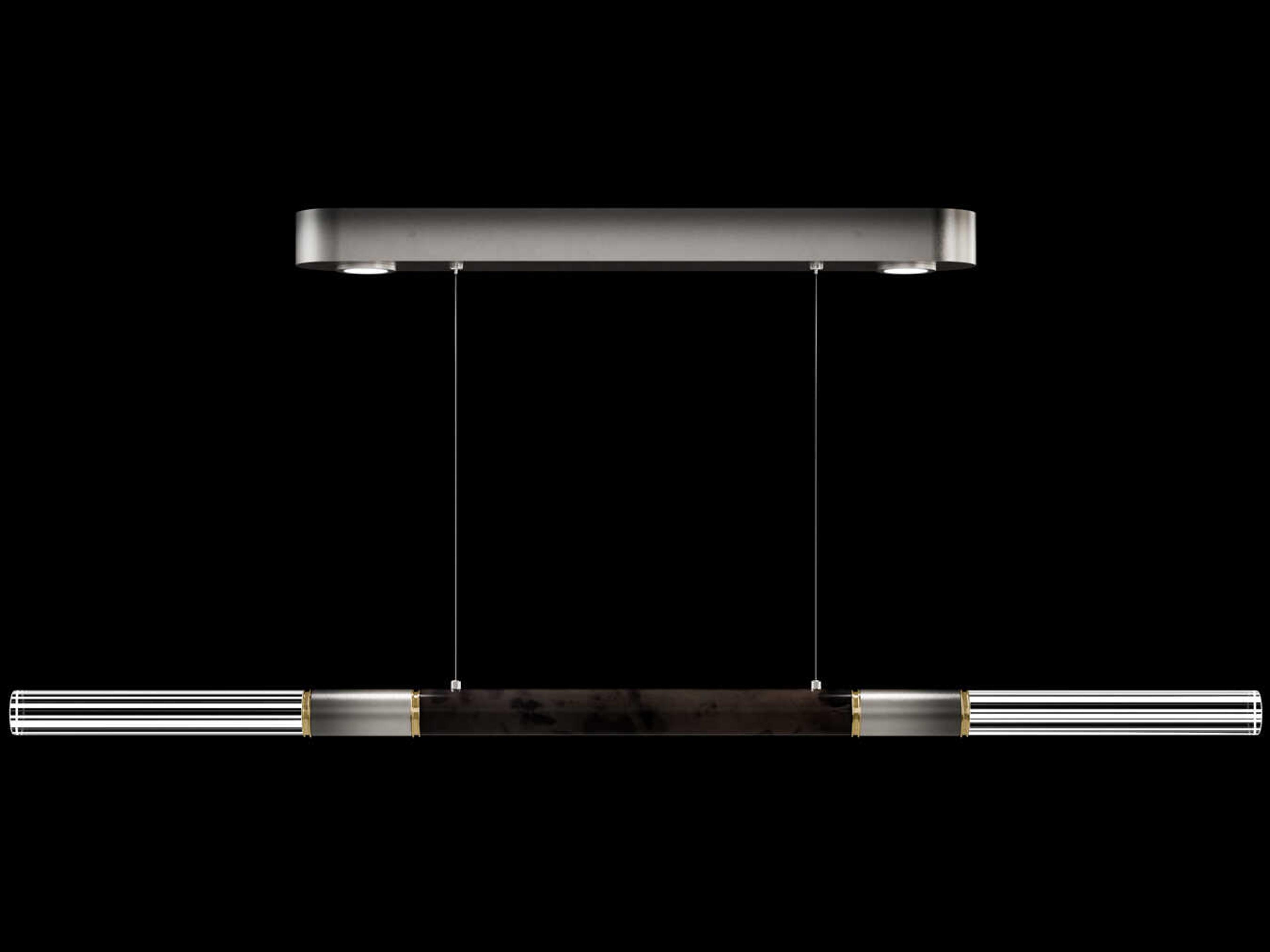 Fine Art Handcrafted Lighting Antonia 4-Light Ombre Silver Steel Linear Island Pendant