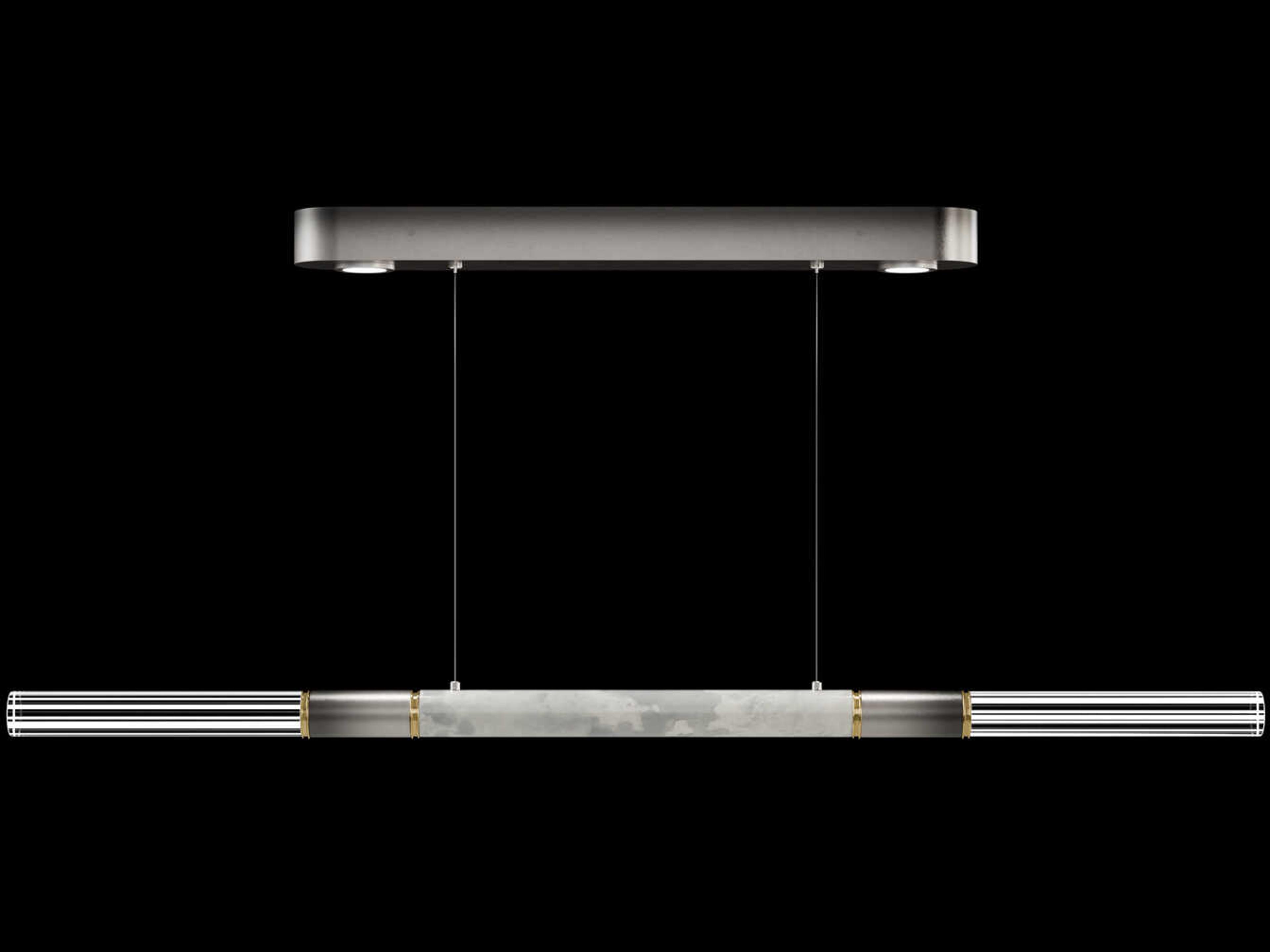 Fine Art Handcrafted Lighting Antonia 4-Light Ombre Silver Steel Linear Island Pendant