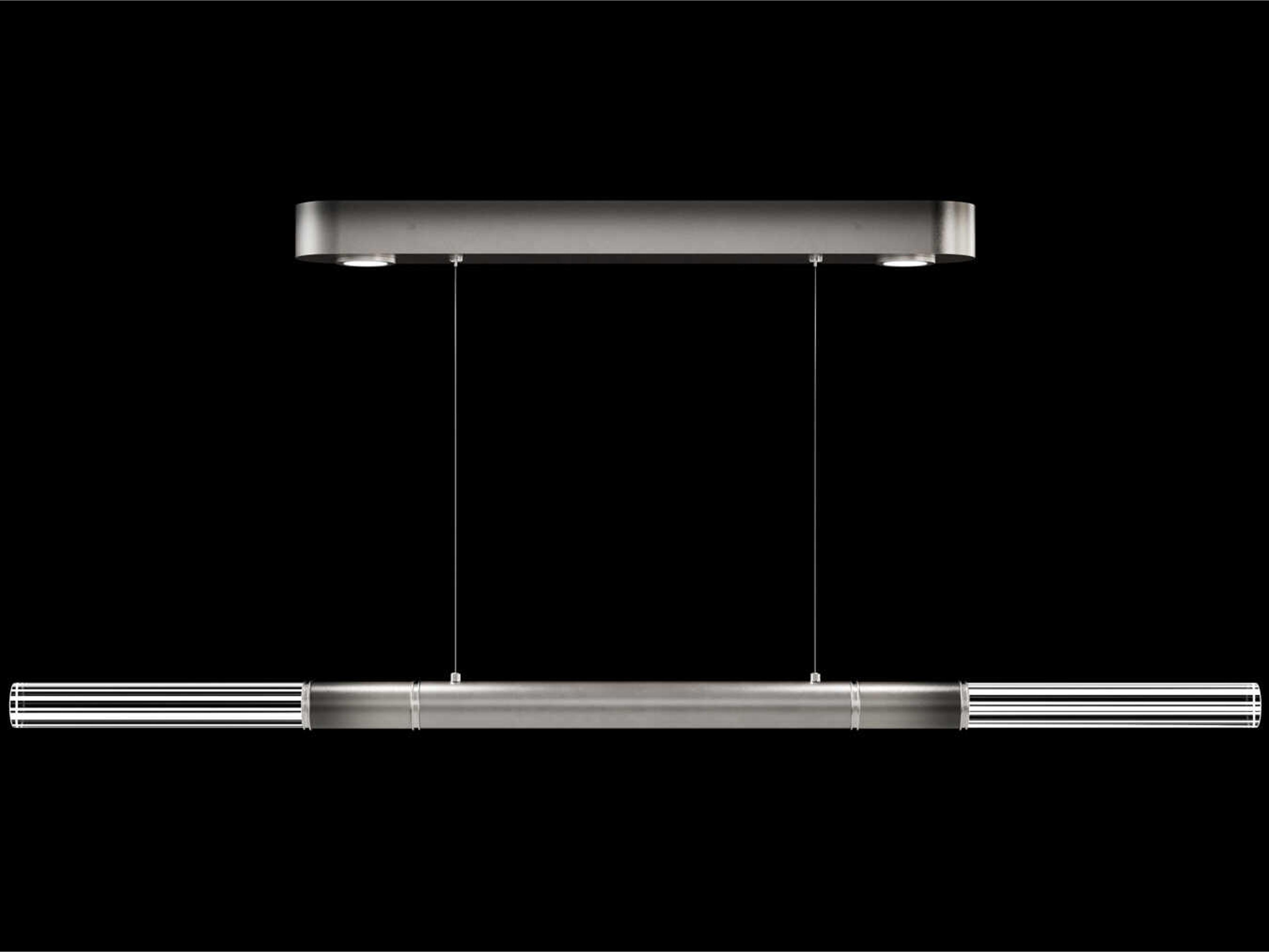 Fine Art Handcrafted Lighting Antonia 4-Light Ombre Silver Steel Linear Island Pendant