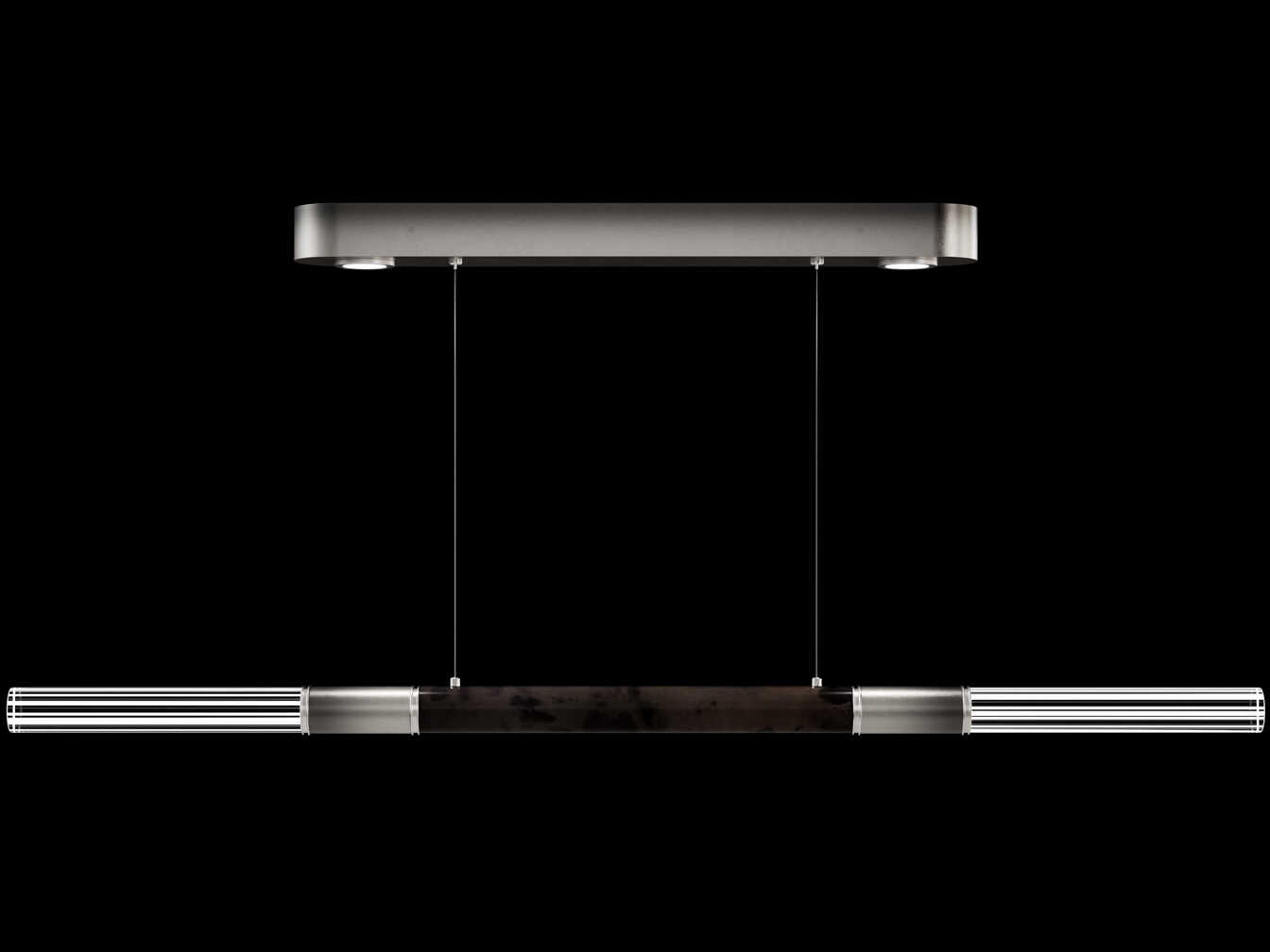 Fine Art Handcrafted Lighting Antonia 4-Light Ombre Silver Steel Linear Island Pendant