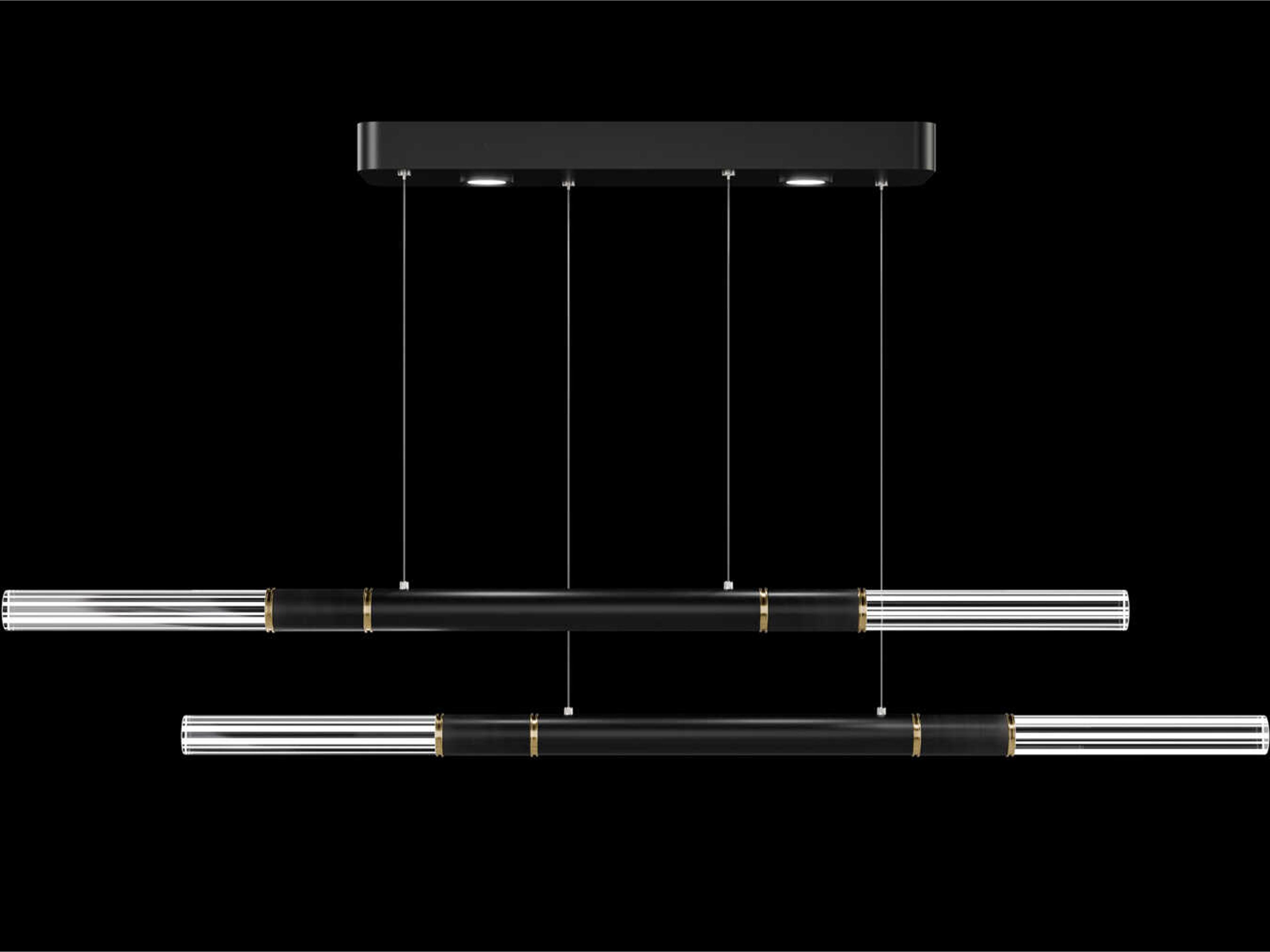 Antonia 6-Light Black Linear Island Pendant