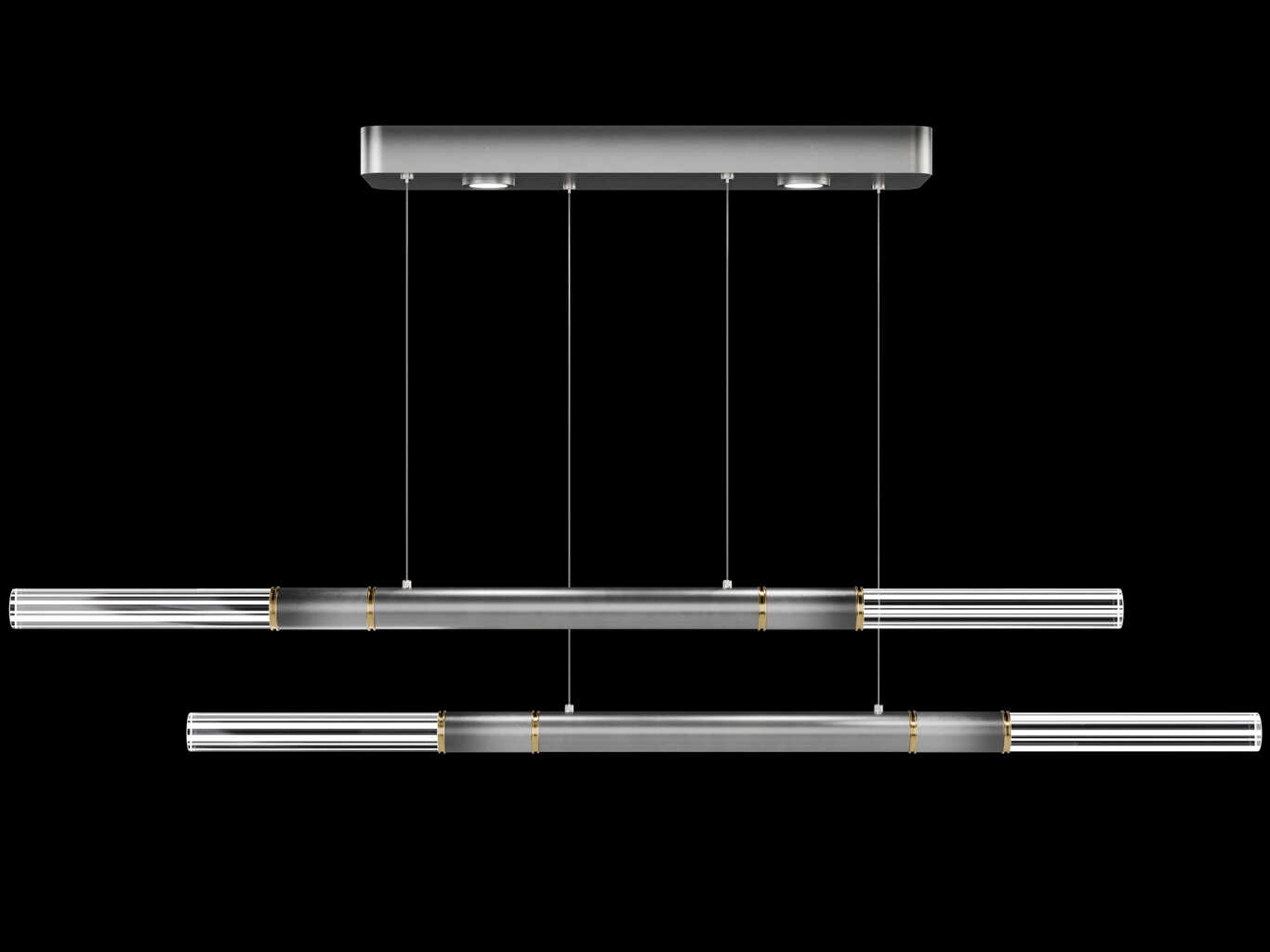 Antonia 6-Light Ombre Silver Chrome Linear Island Pendant