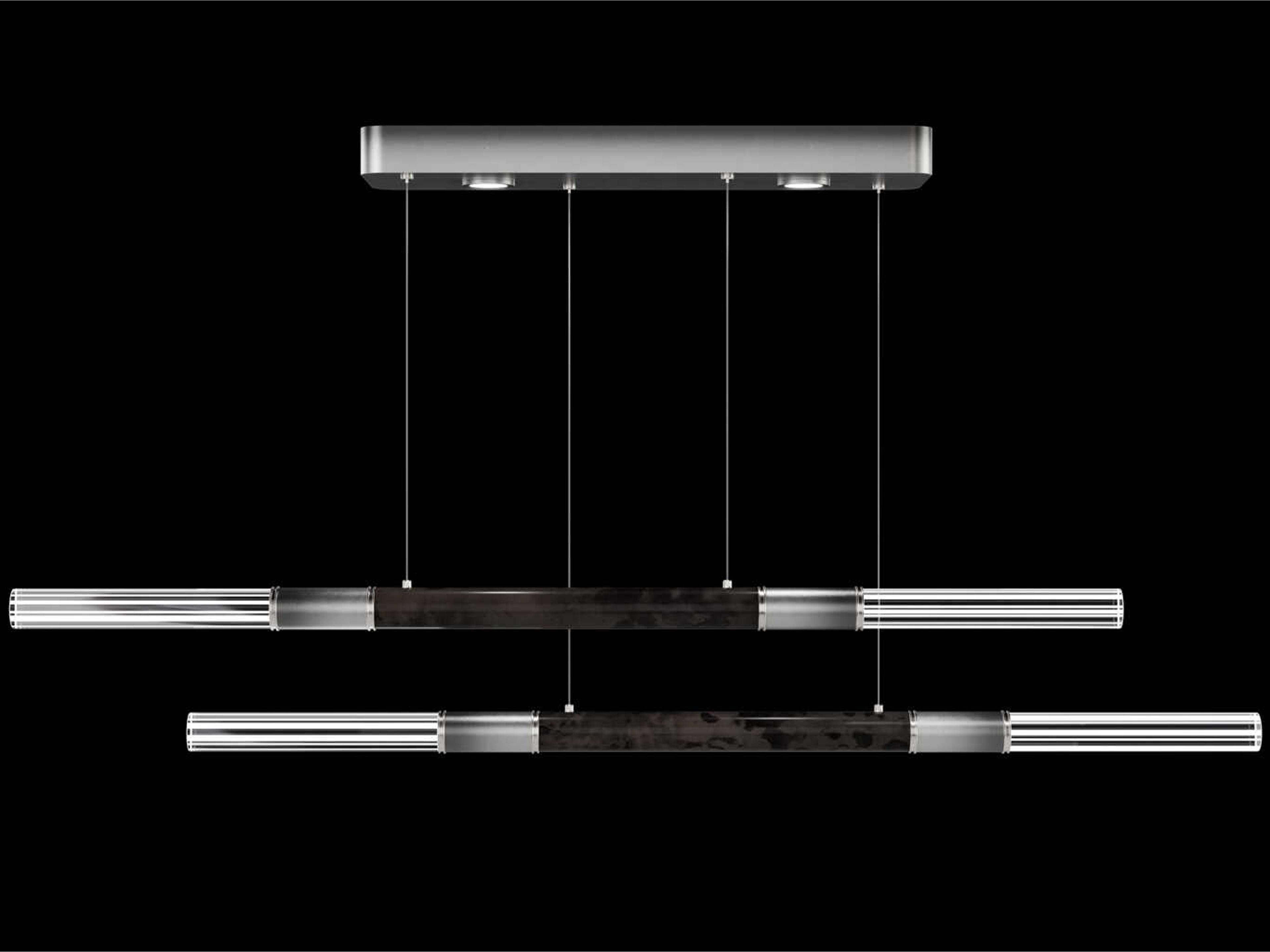 Fine Art Handcrafted Lighting Antonia 6-Light Ombre Silver Chrome Linear Island Pendant