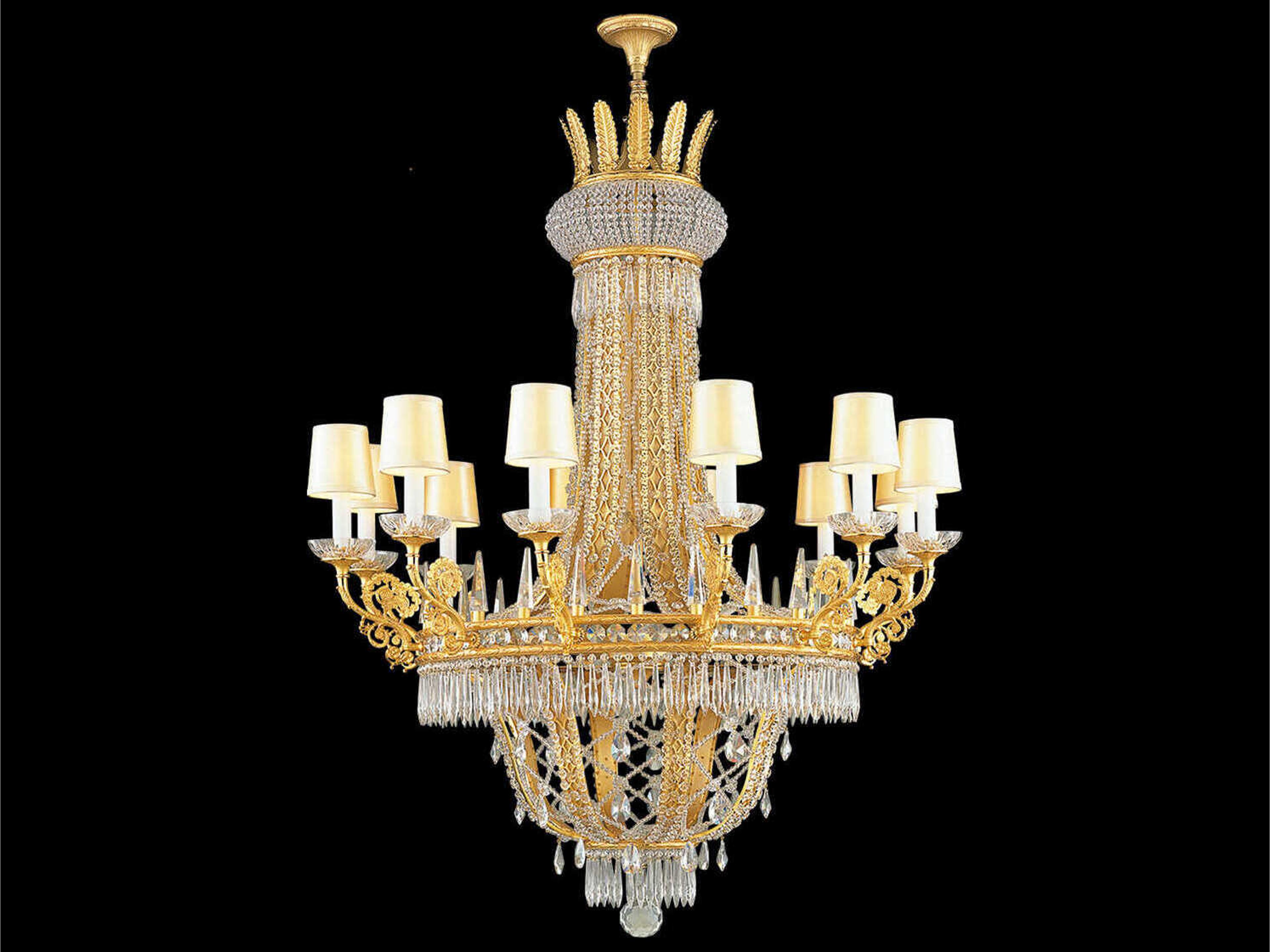 Mariner Luxury 12-Light Antique Gold Plated Traditional Candelabra Chandelier
