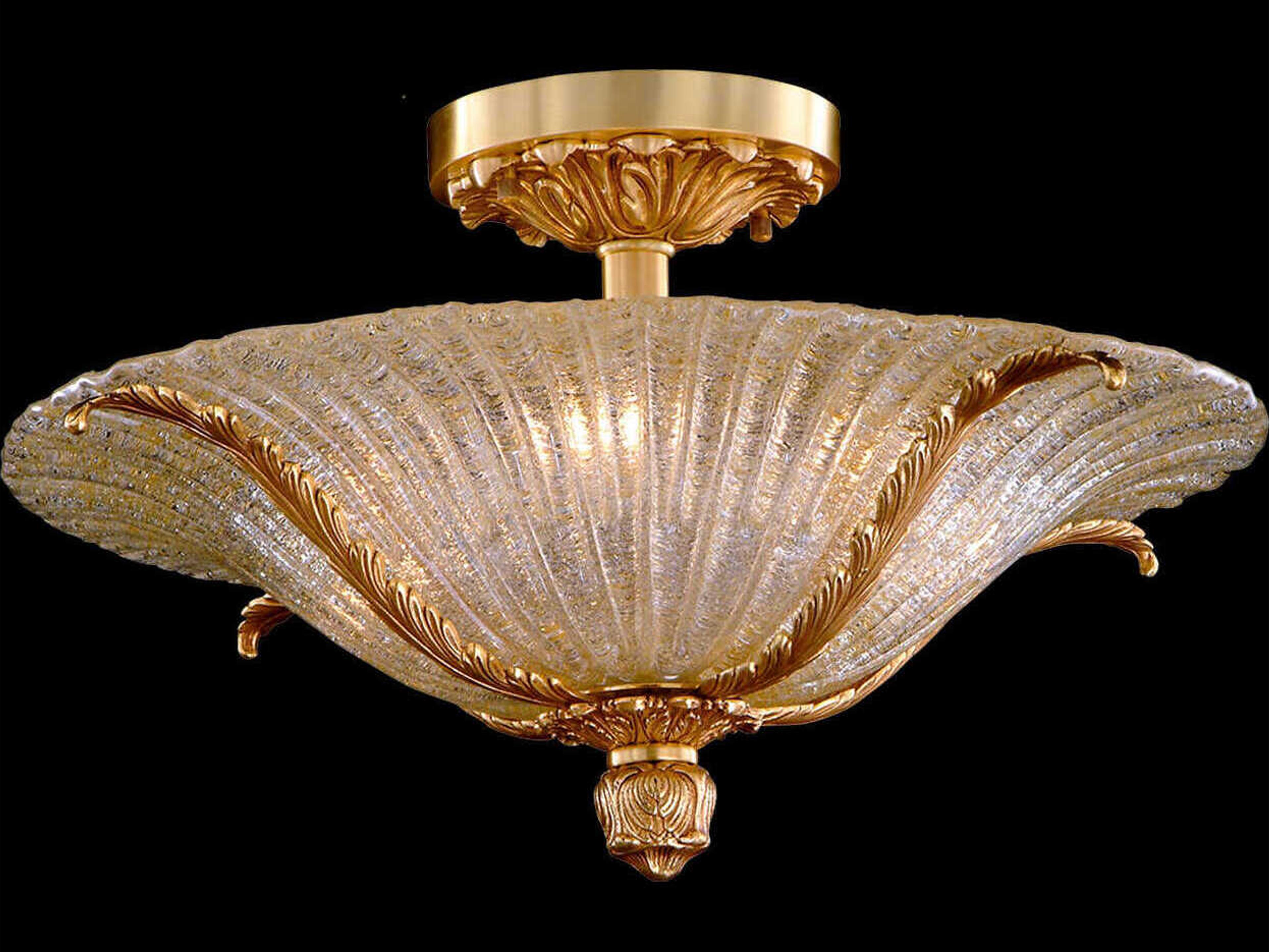 Mariner Luxury 6-Light French Gold Traditional Bowl Semi Flush Mount