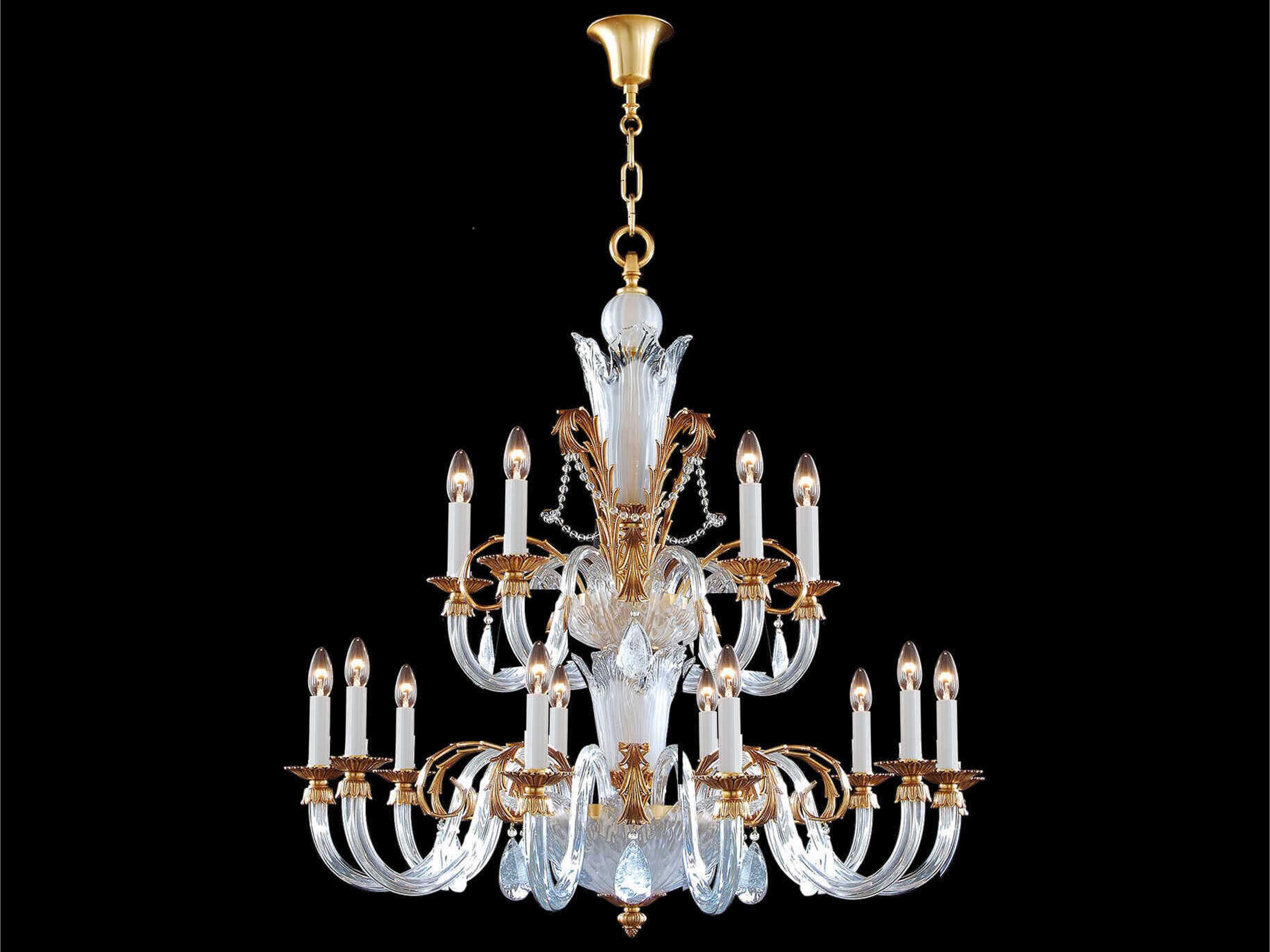 Mariner Luxury 15-Light French Gold White Traditional Candelabra Chandelier