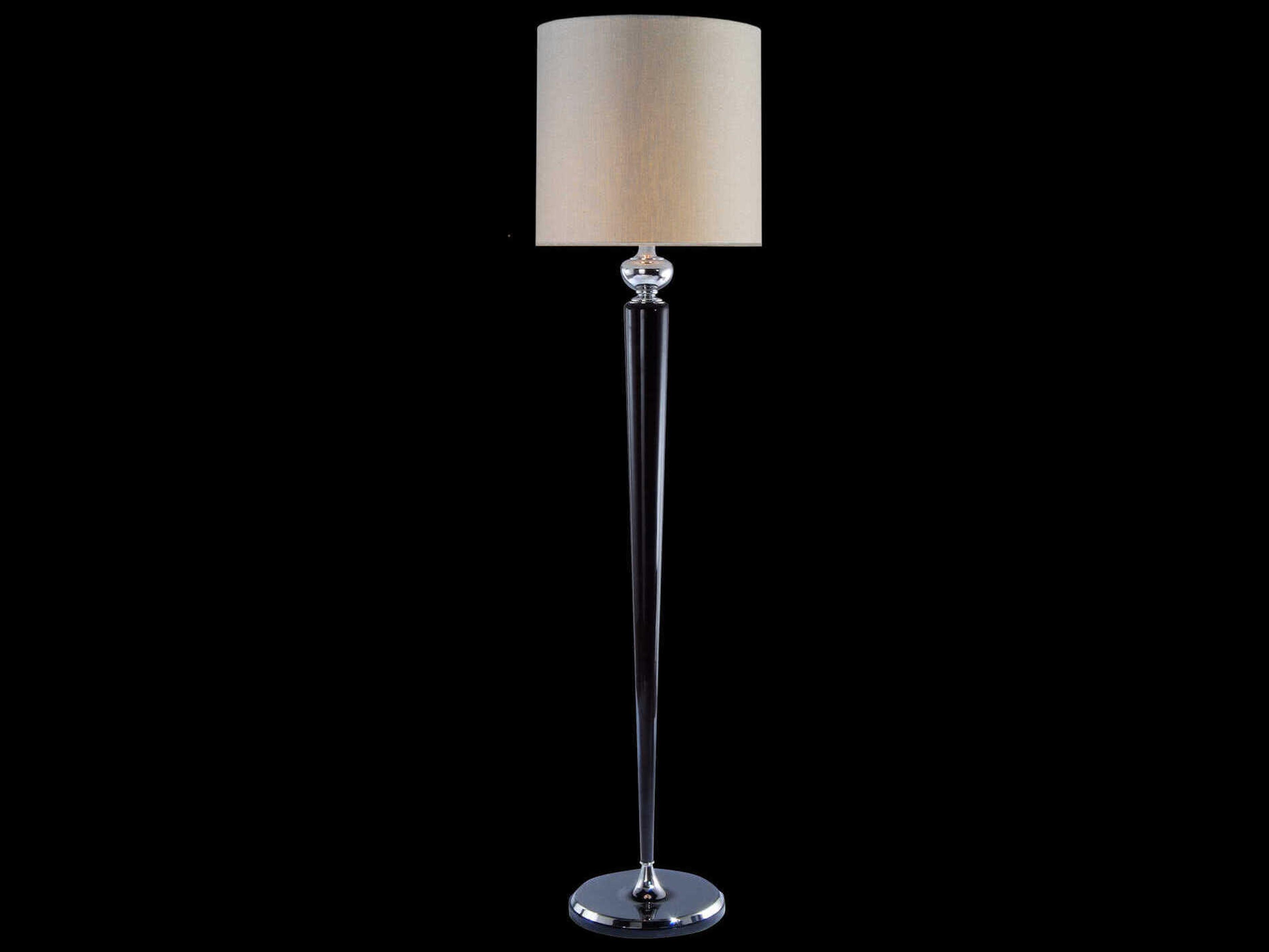 Mariner Luxury Polished Chrome Black Floor Lamp