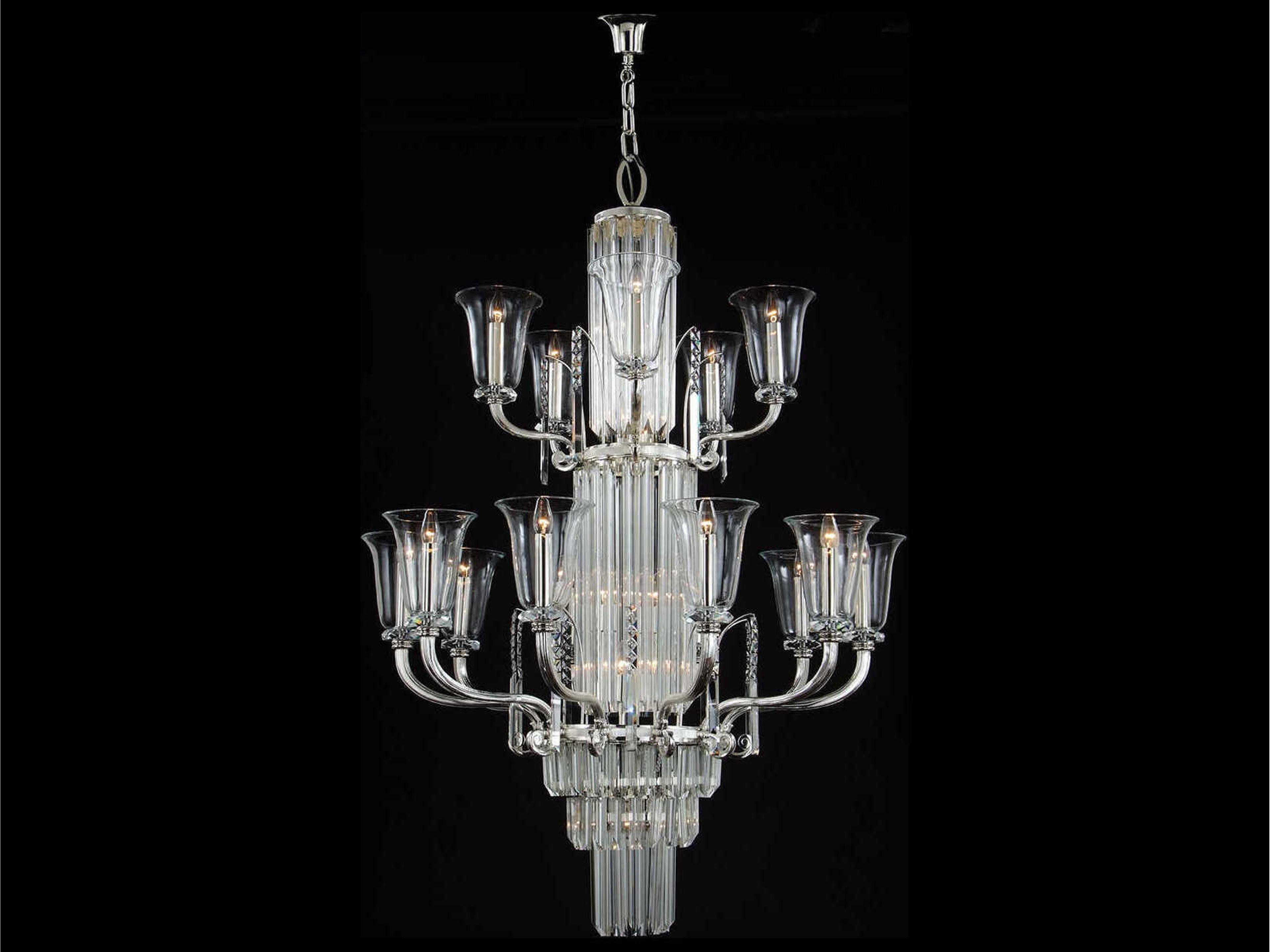 Mariner Luxury 26-Light Polished Silver Traditional Candelabra Chandelier
