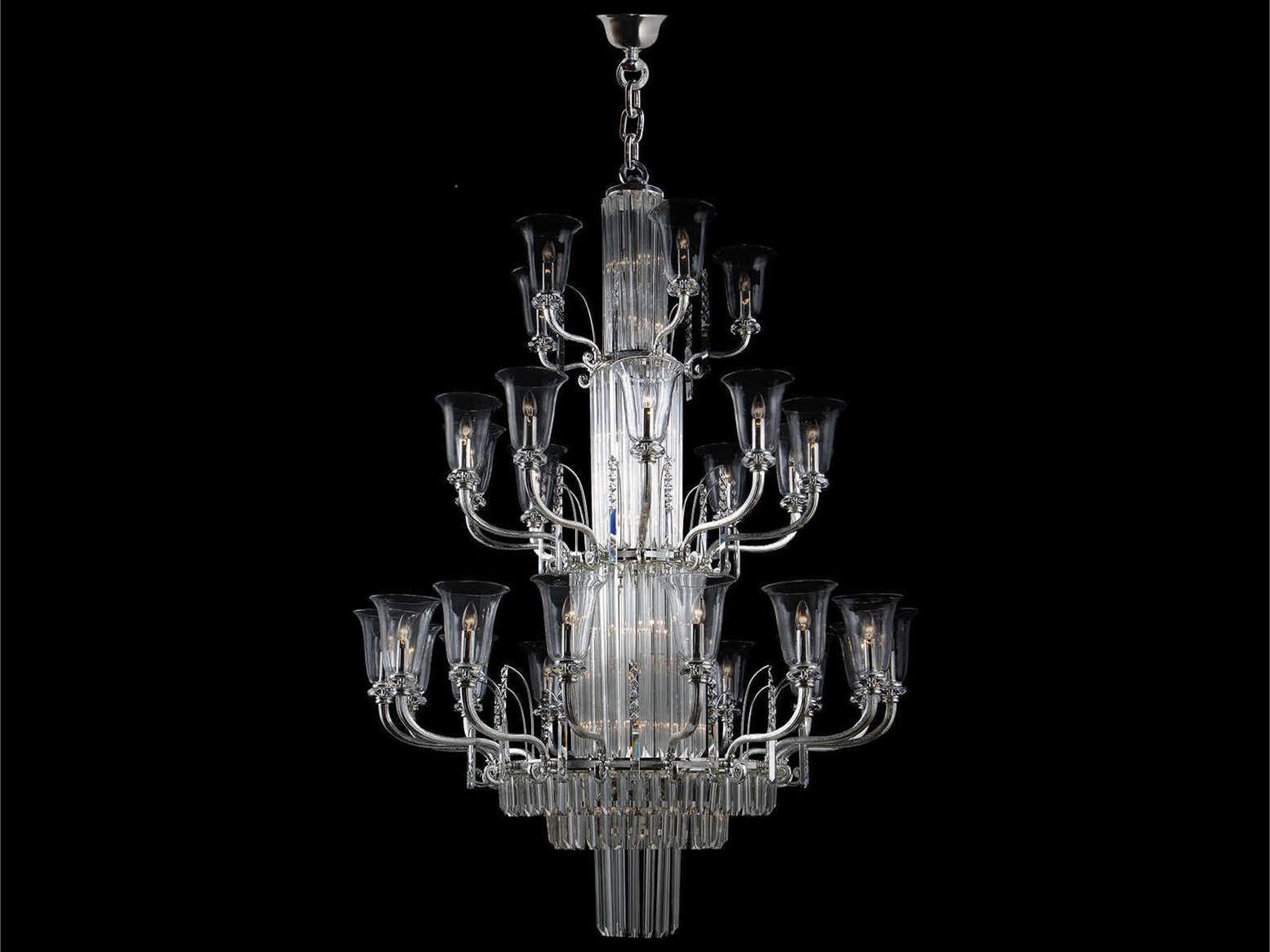 Mariner Luxury 47-Light Polished Silver Traditional Candelabra Chandelier