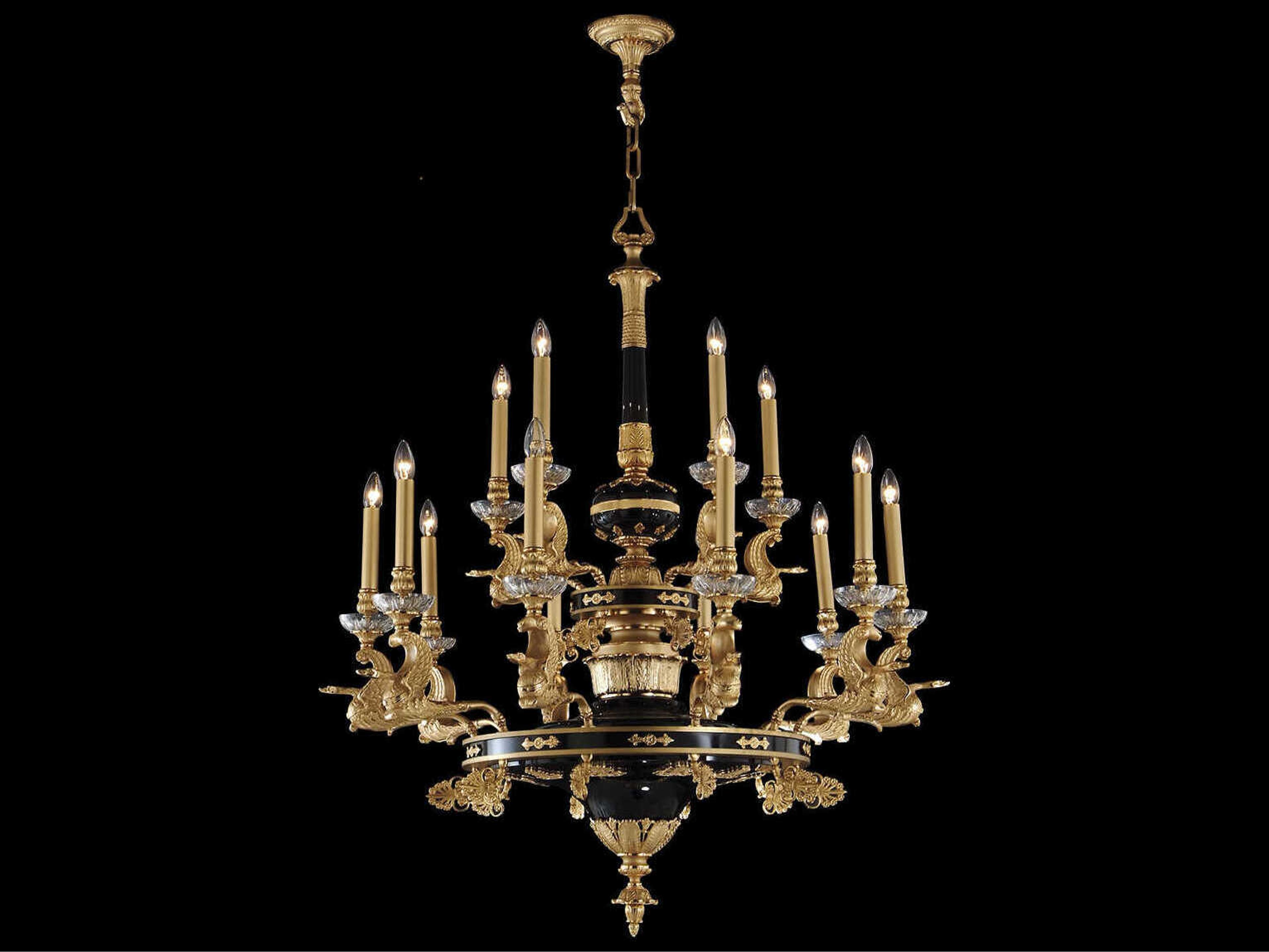 Mariner Luxury 15-Light French Gold Traditional Candelabra Chandelier