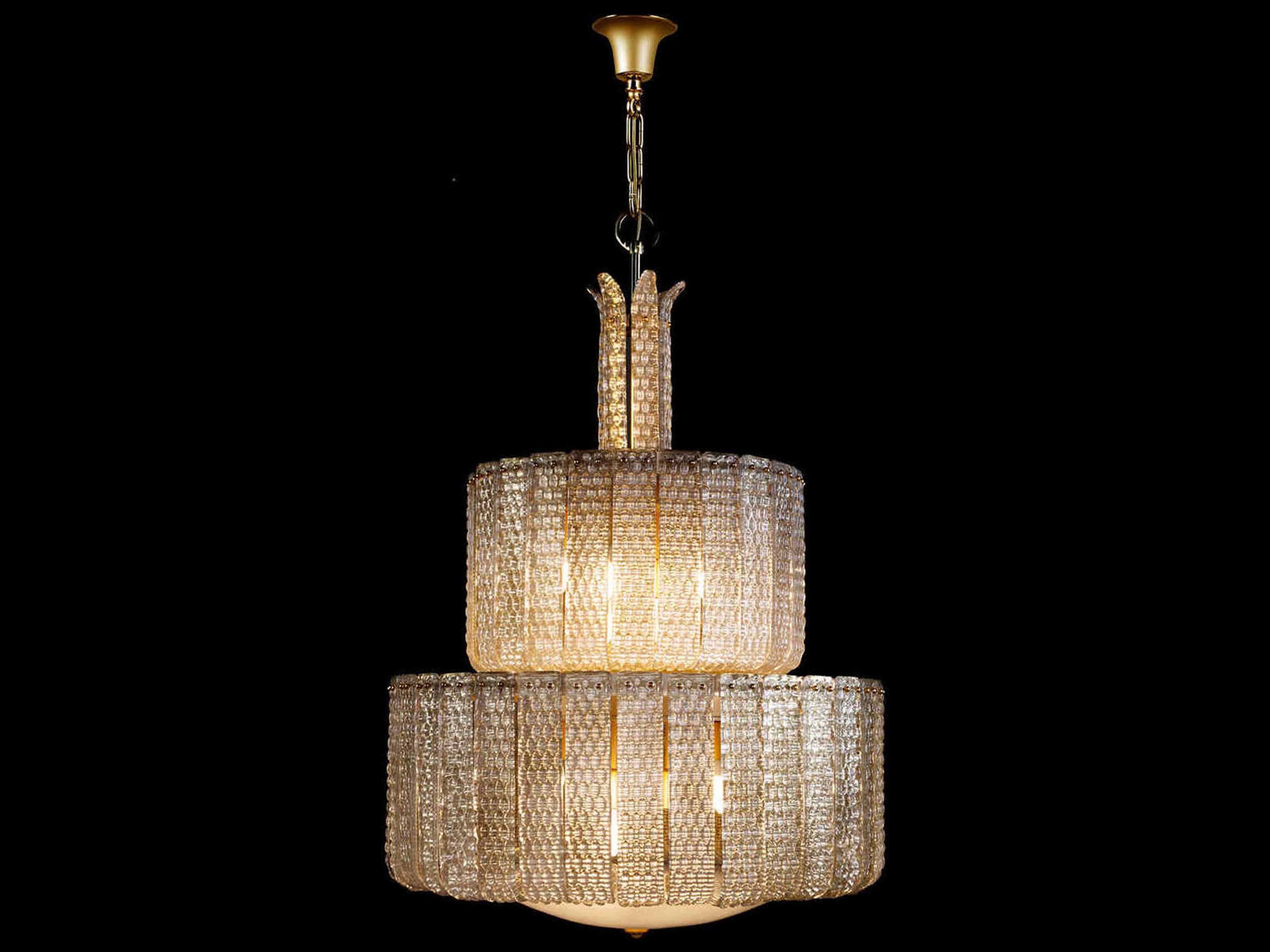 Mariner Luxury 24-Light Polished Brass Drum Tiered Pendant