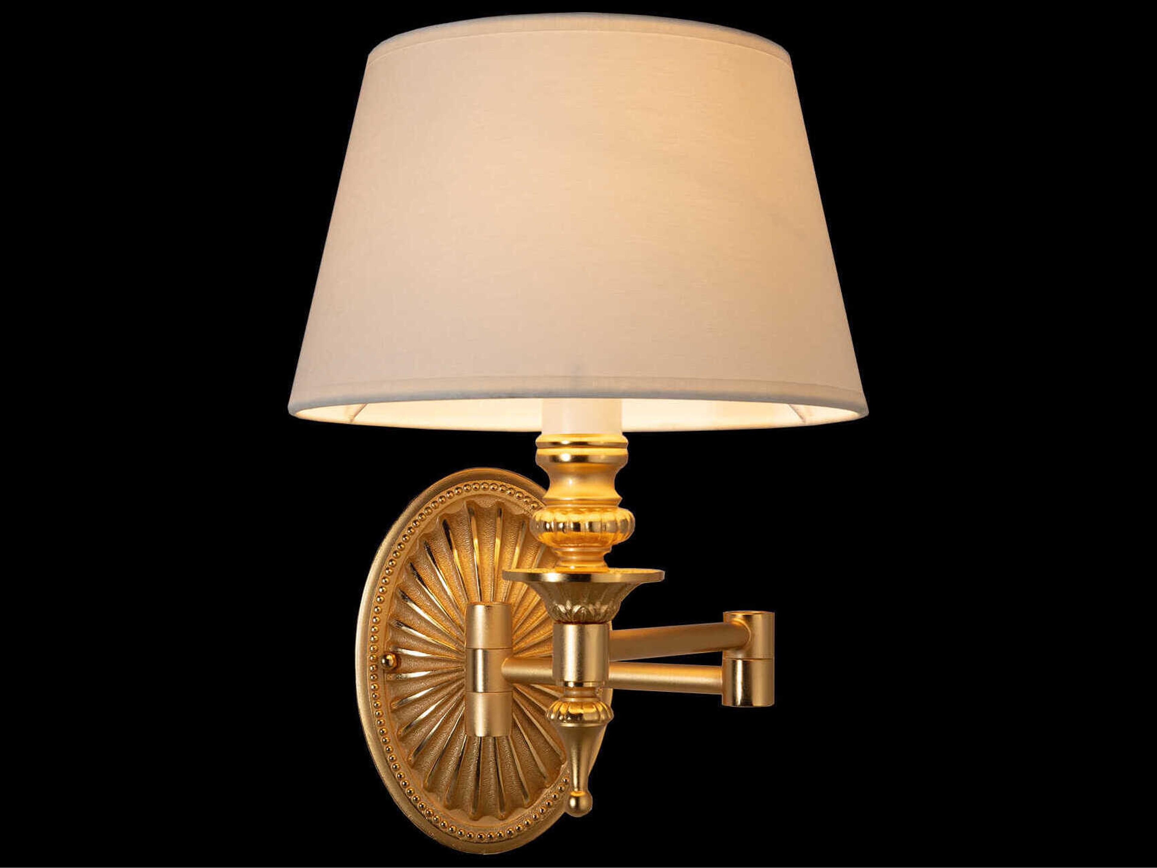 Mariner Luxury 1-Light Antique Gold Plated Traditional Swing Wall Sconce