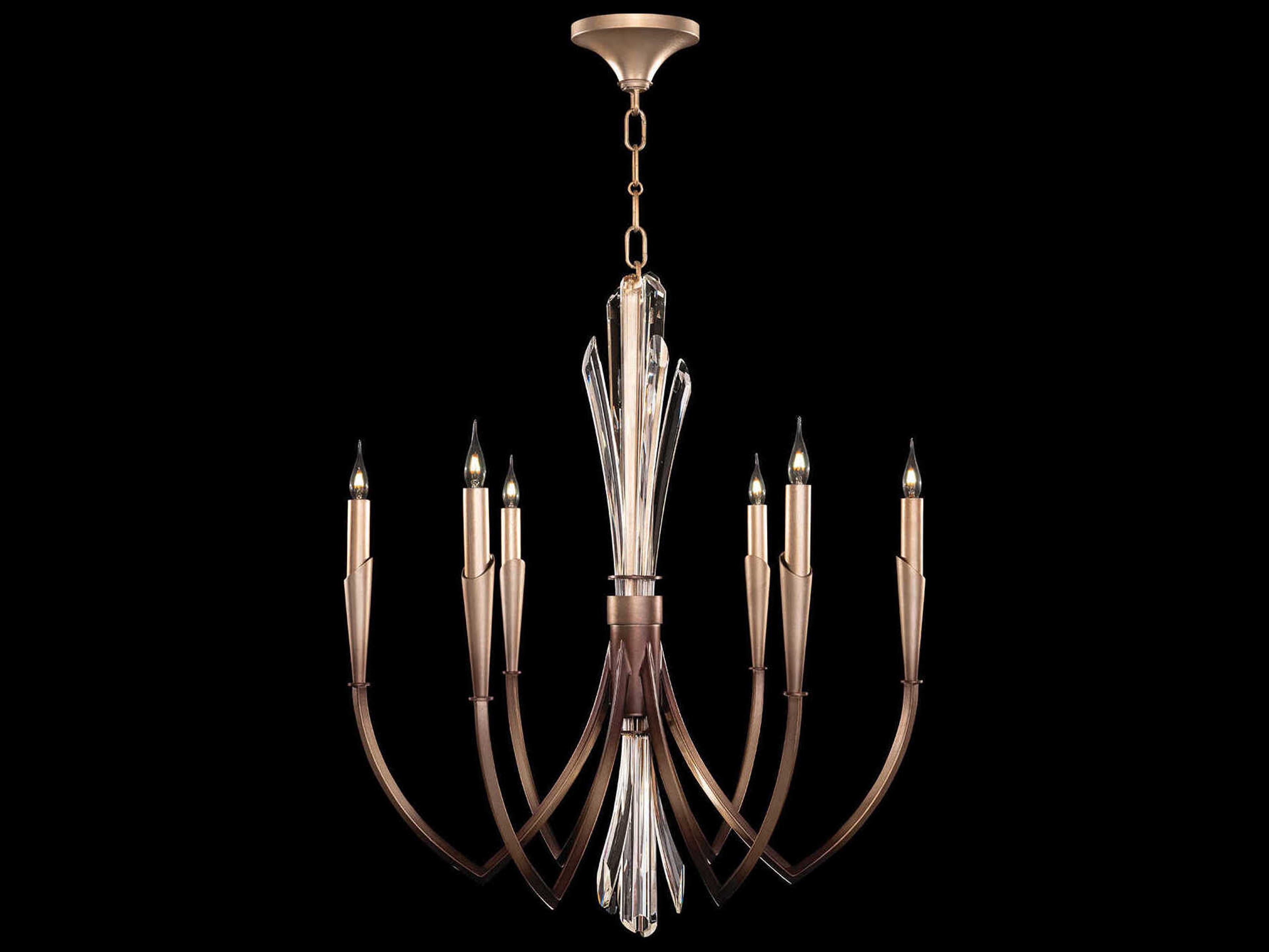 Trevi 6-Light Bronze Candelabra Chandelier
